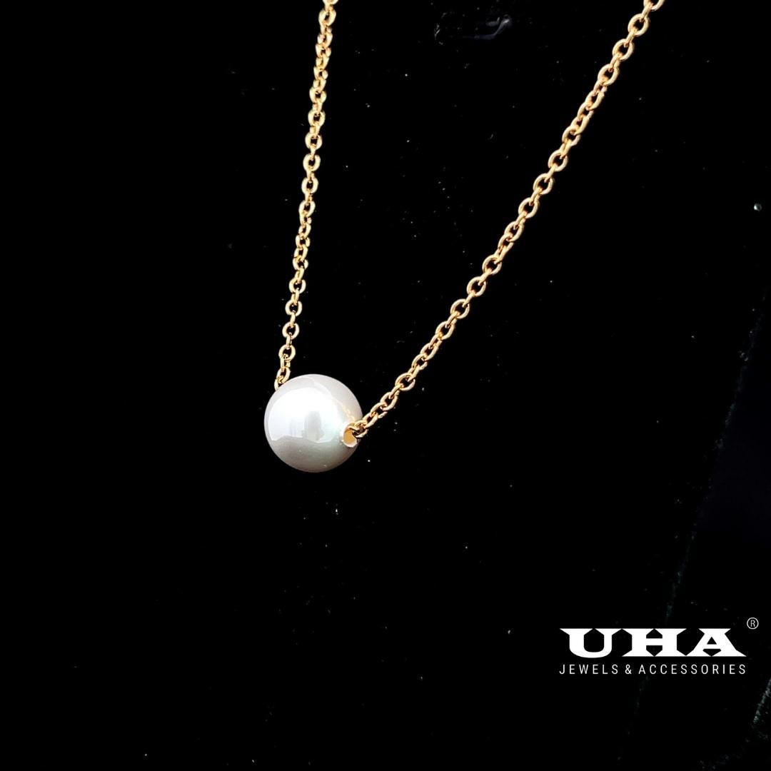 D63 Dây chuyền nữ đính châu sáng lấp lánh UHA Women Jewelry Trang Sức