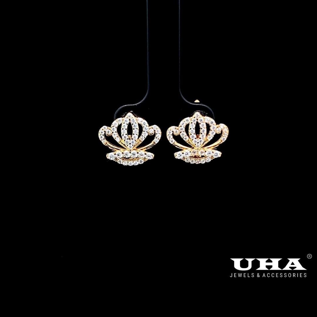 Bông tai nữ B1643 thiết kế sang trọng đính đá sáng lấp lánh UHA - TẶNG KÈM HỘP - Women, Hoa Tai