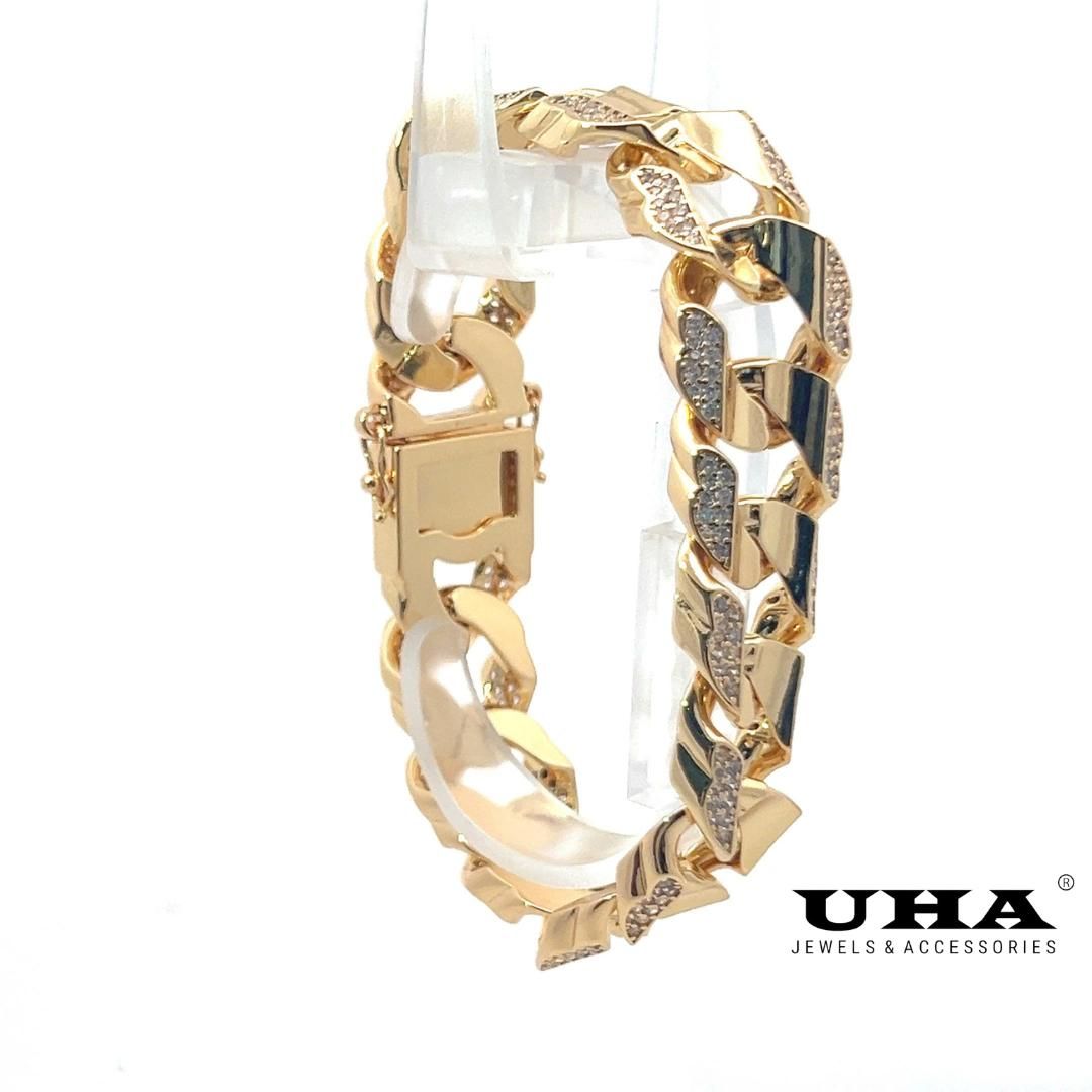 L650 Lắc tay nam đính đá CZ cao cấp thiết kế sang trọng tinh tế UHA