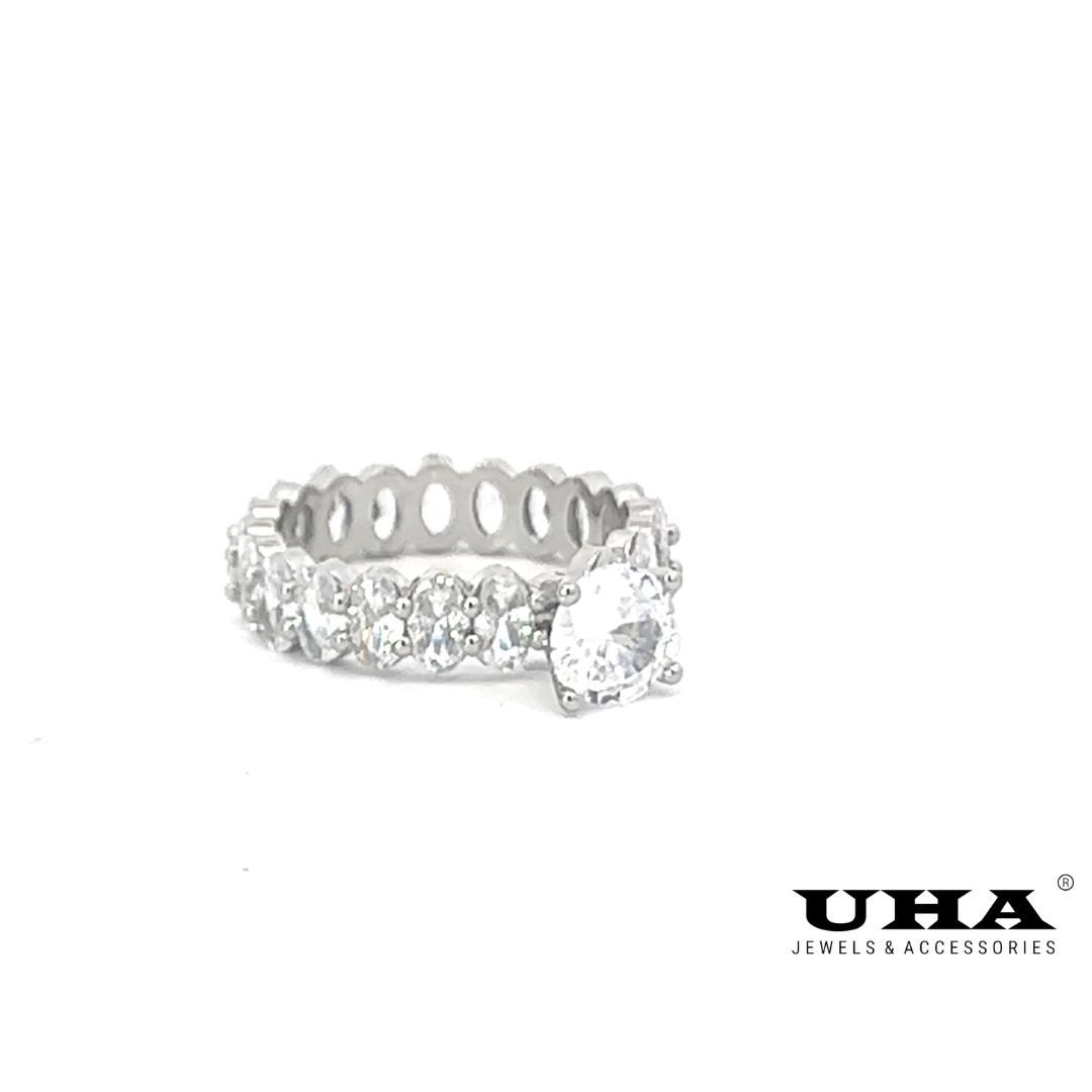 N841 Nhẫn nữ bền màu đính đá CZ cao cấp UHA Women