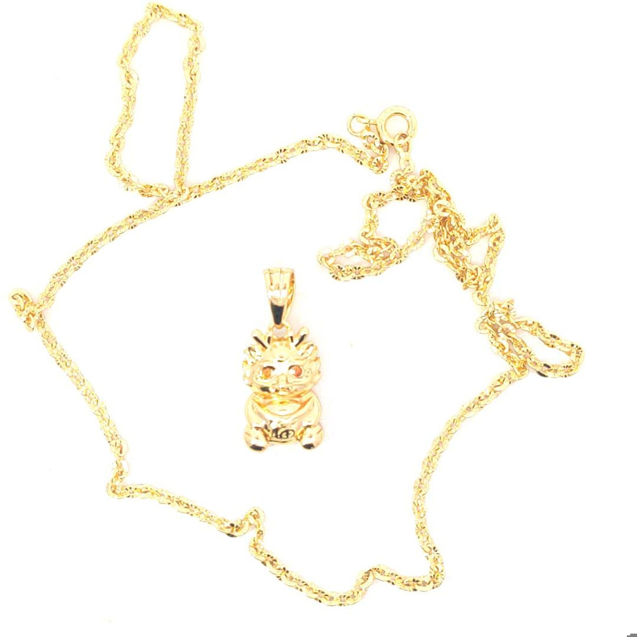 M1593 Mặt và  dây chuyền  kiểu rồng tài lộc đơn giản thanh lịch Women Nữ Jewelry Trang Sức