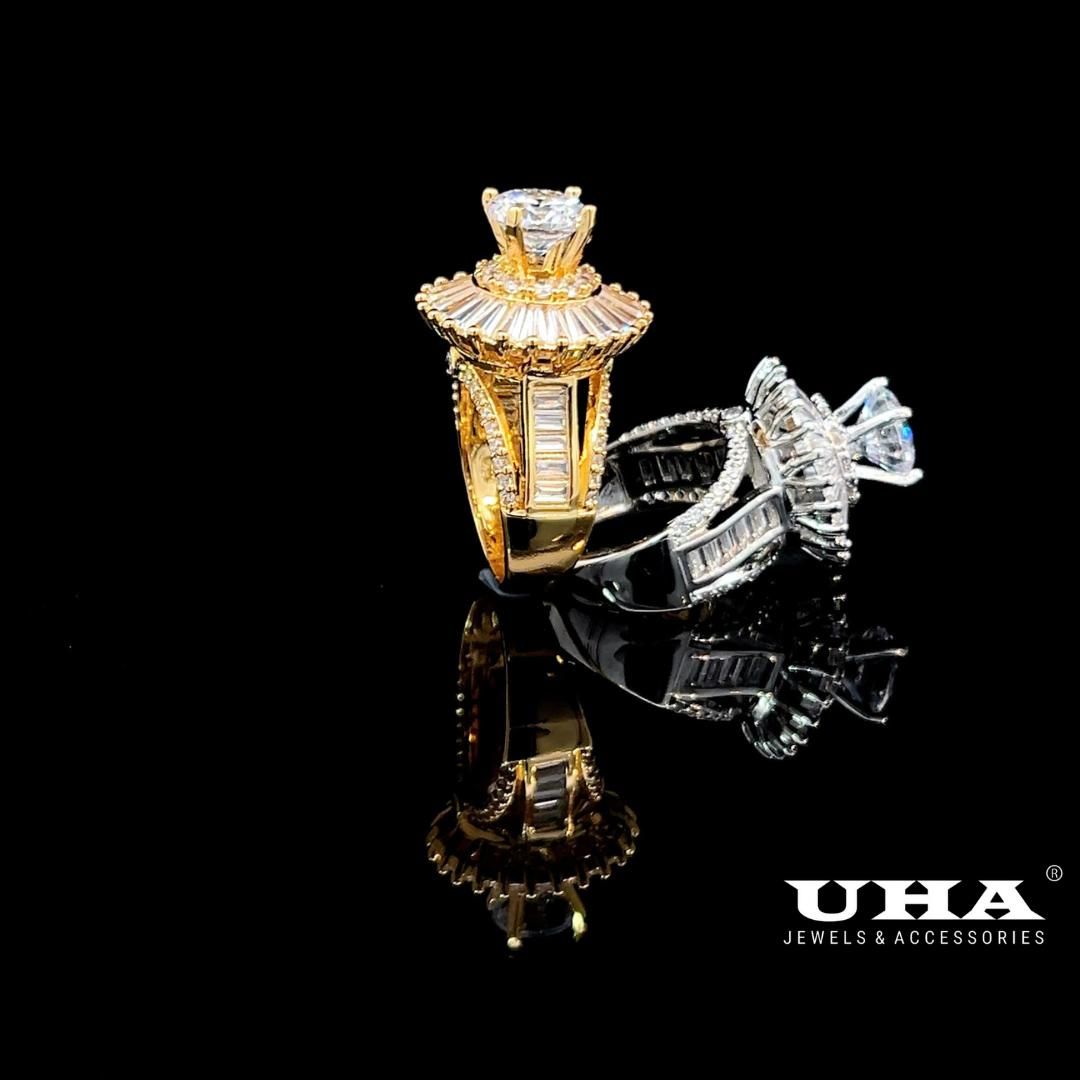 N813 Nhẫn nữ đính đá CZ cao cấp sáng lấp lánh UHA Women