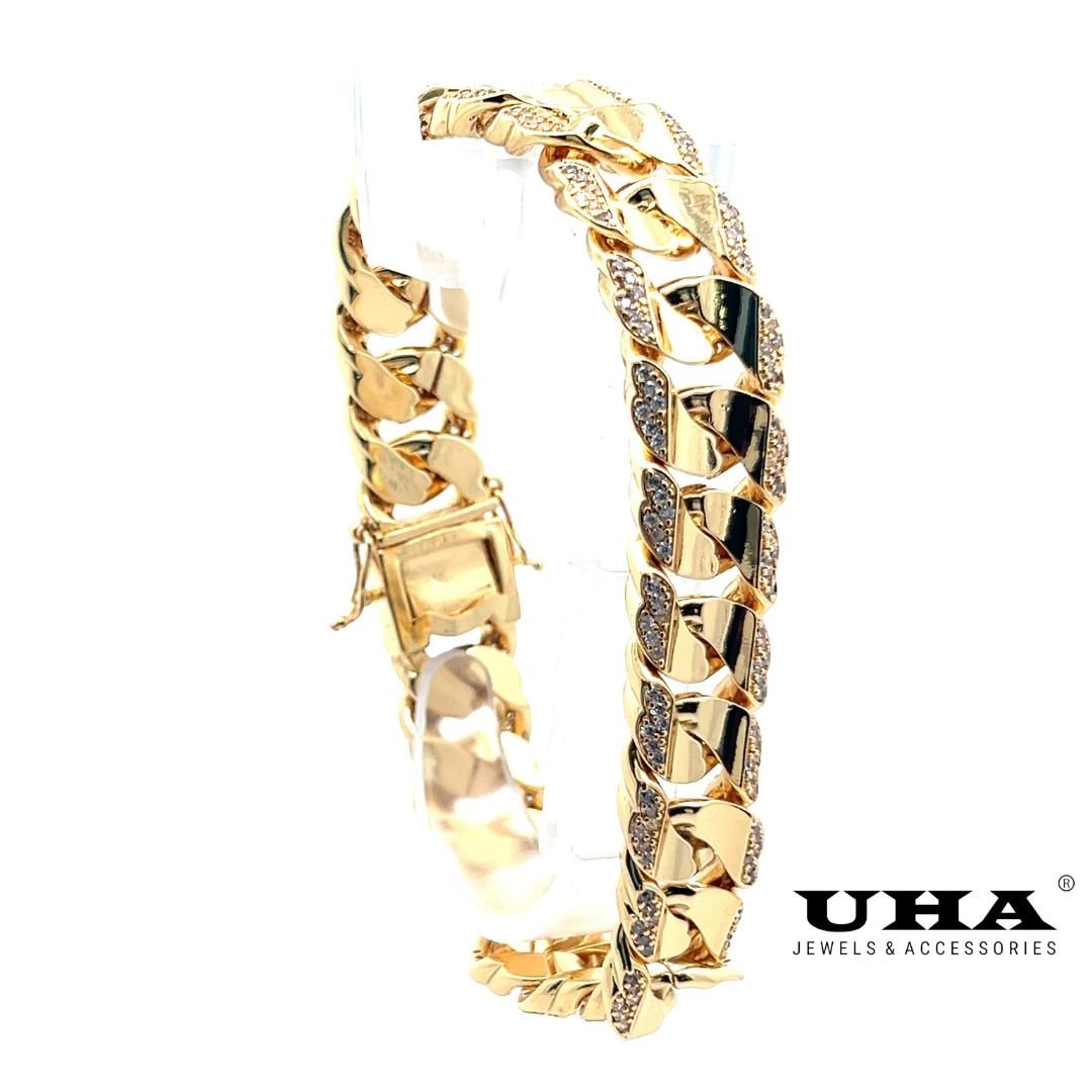 L610 Lắc tay unisex lắc khoen lật thiết kế sang trọng UHA (cắt mắt lắc dược) Phụ Kiện