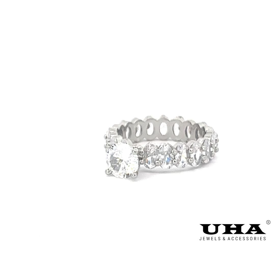 N841 Nhẫn nữ bền màu đính đá CZ cao cấp UHA Women