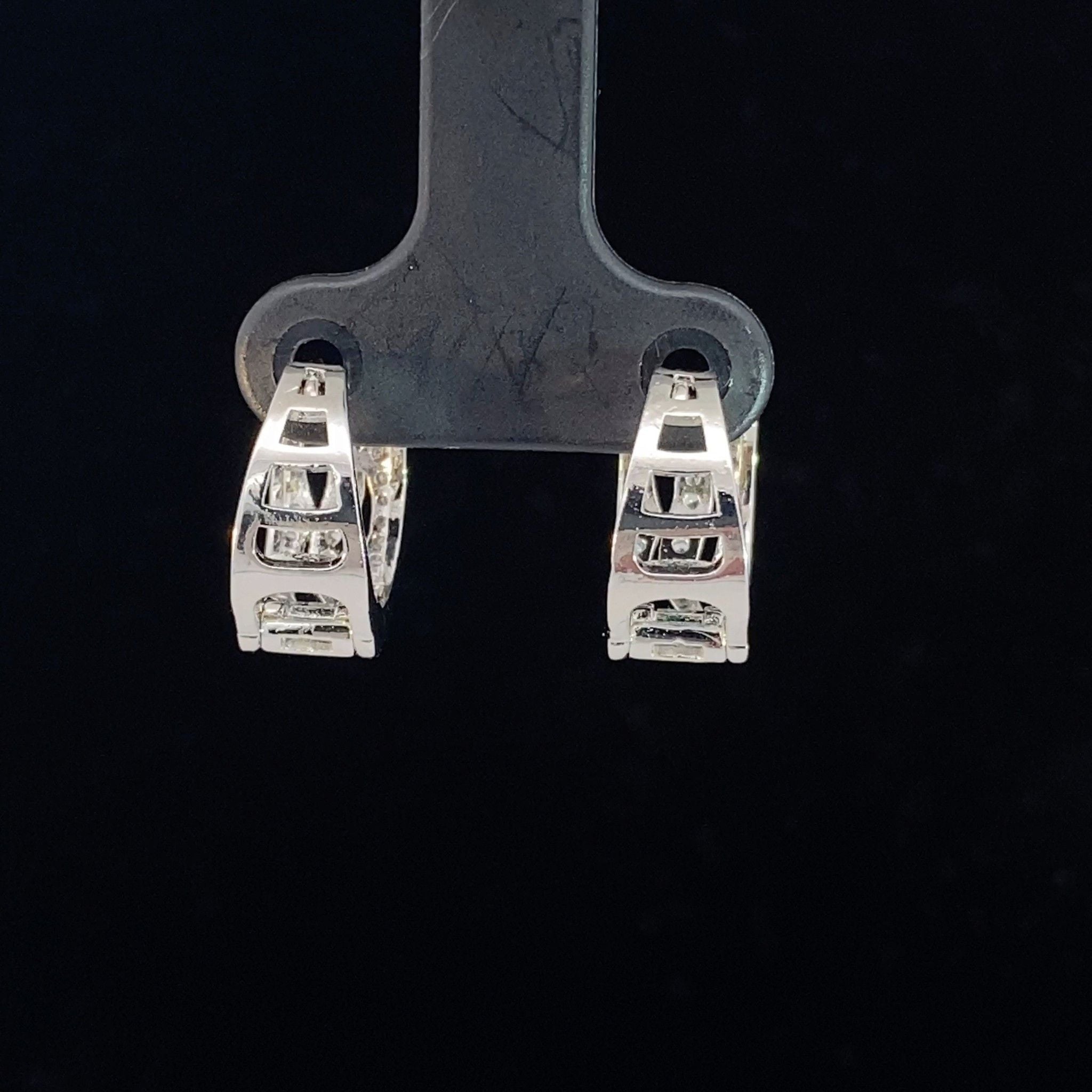 B1538-Bông tai NỮ đính đá baguette  sáng lấp lánh Women