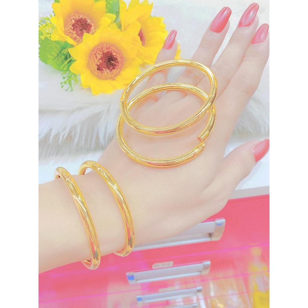 Vòng Bọng 03 trơn có khóa - Trơn Mạ Vàng 18K Siều Bền Màu- GỒM 1 CHIẾC