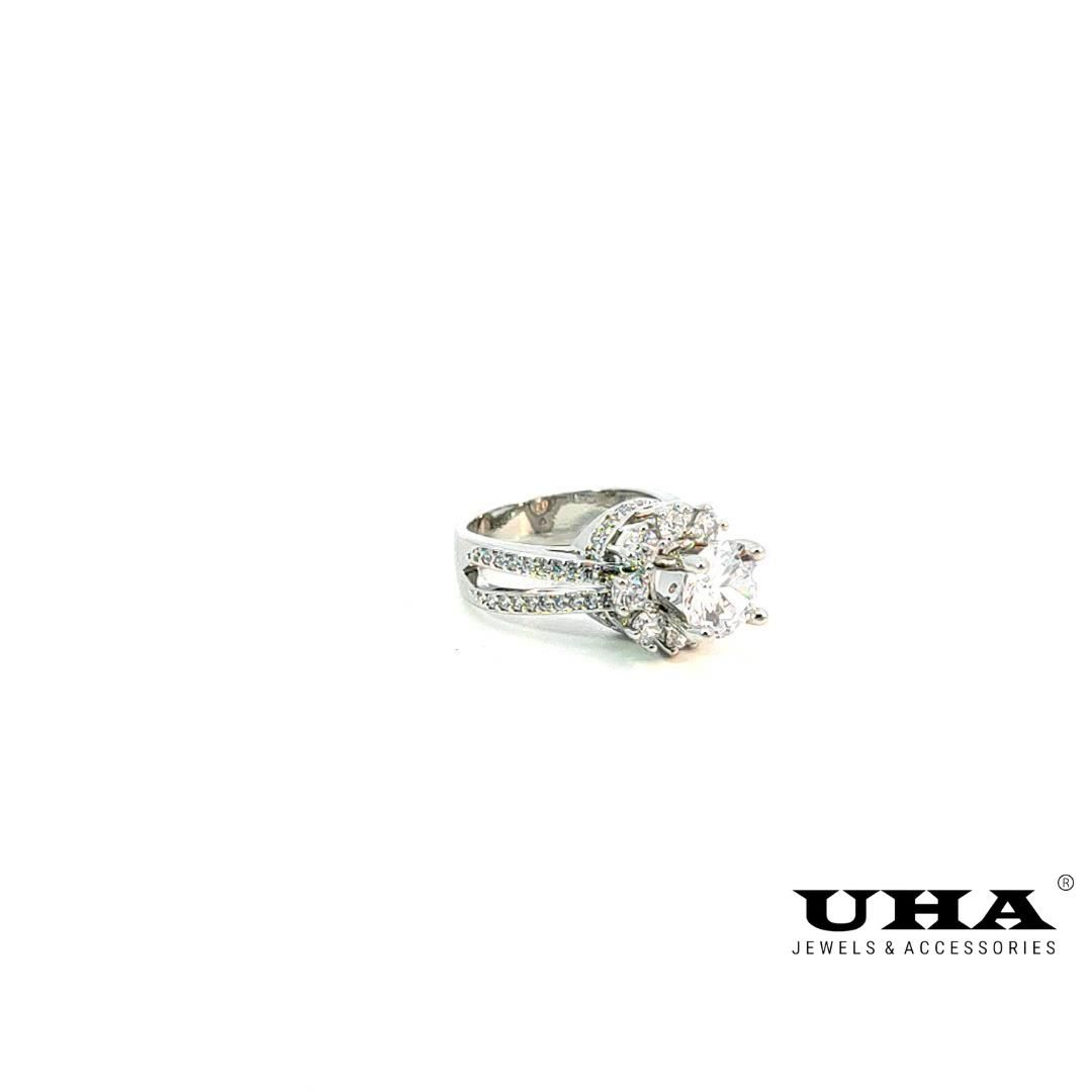 N471 Nhẫn nữ  đính đá CZ cao cấp siêu bền màu UHA Women