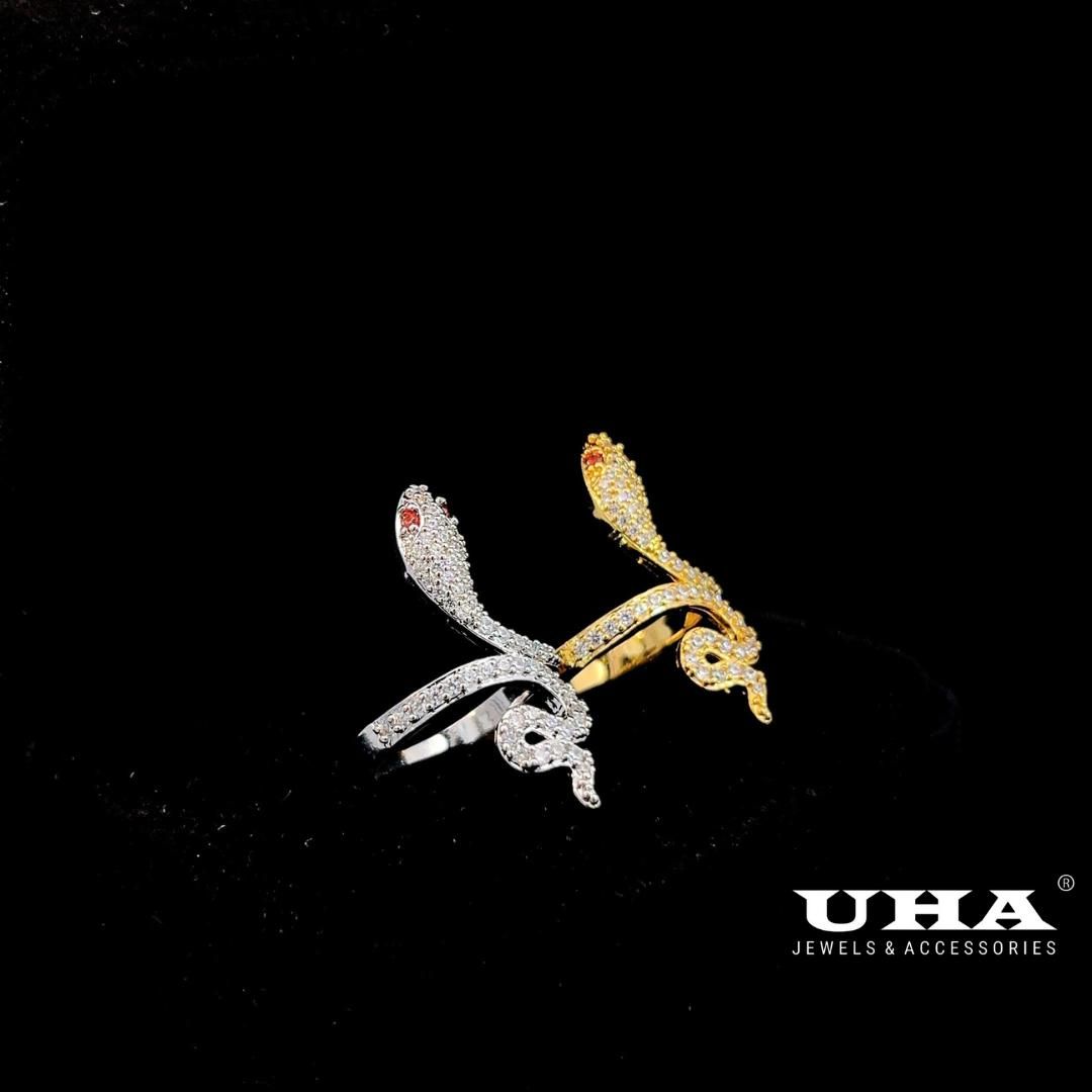 N775 UHA - Nhẫn nữ con rắn UHA   đính đá CZ cao cấp  sang trọng Women