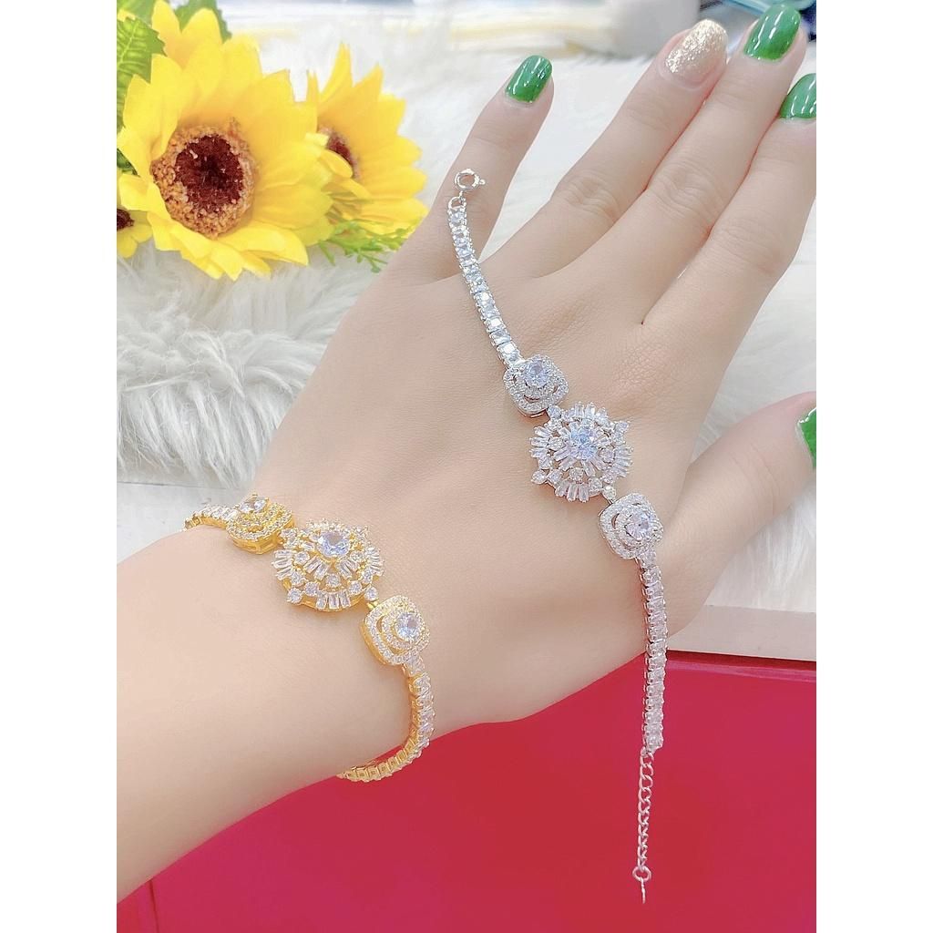 L458 Lắc tay nữ đính đá bagutte cao cấp thiết kế sang trọng UHA