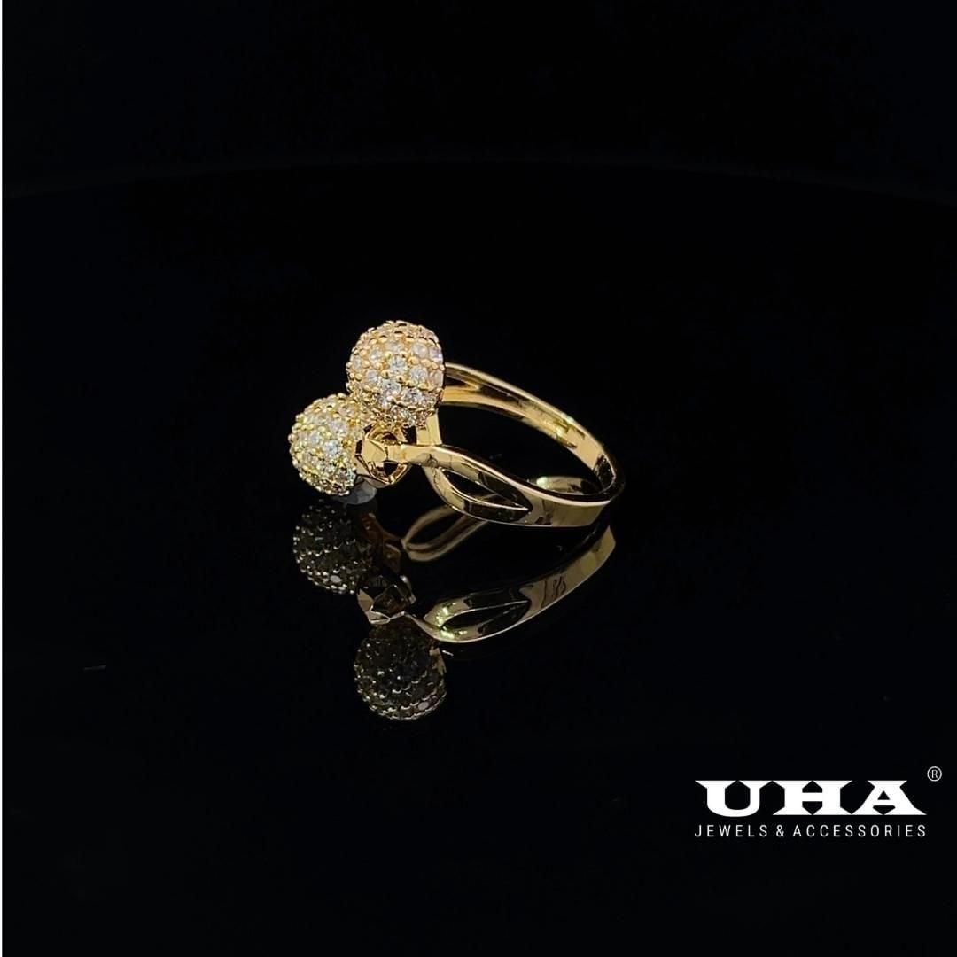 N595 Nhẫn nữ trái châu chạm khắc tinh tế đơn giản trẻ trung UHA