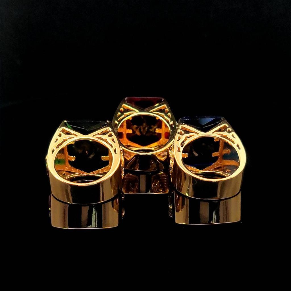 Nhẫn 81 Xi Mặt Chữ Nhật Phong Thủy Đá Màu N81