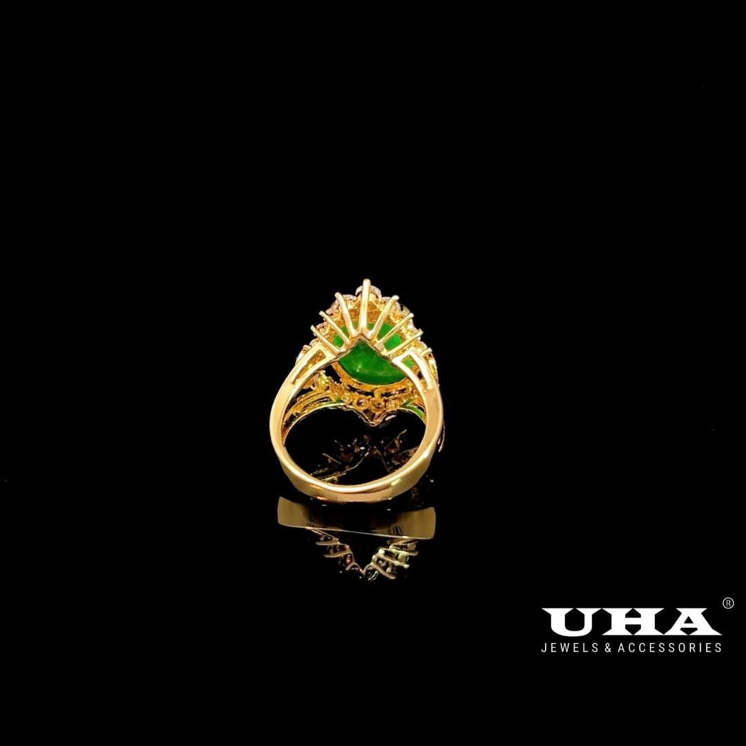 N509 Nhẫn nữ đính đá cẩm thạch sang trọng UHA Women