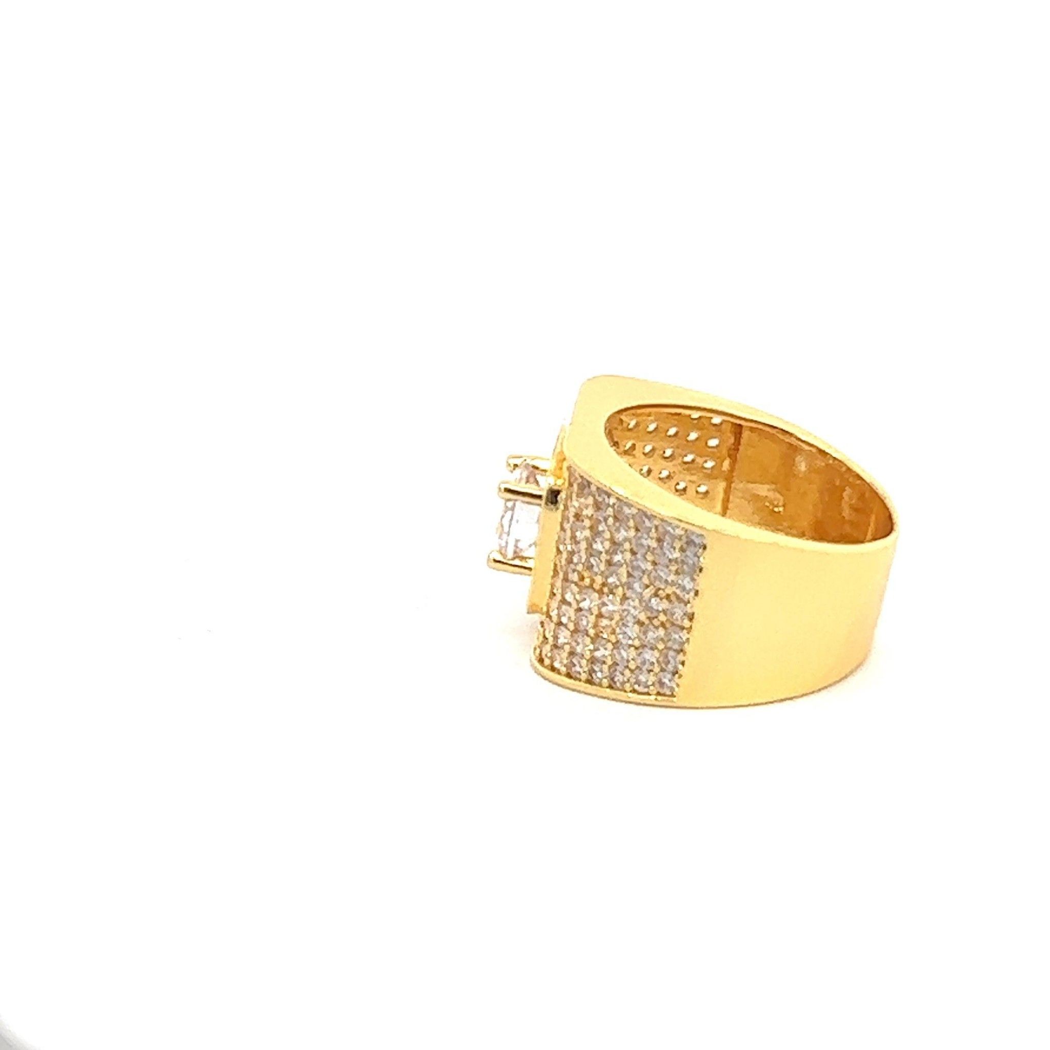 N971 Nhẫn UHA nam đính đá CZ bản lớn sang trọng
