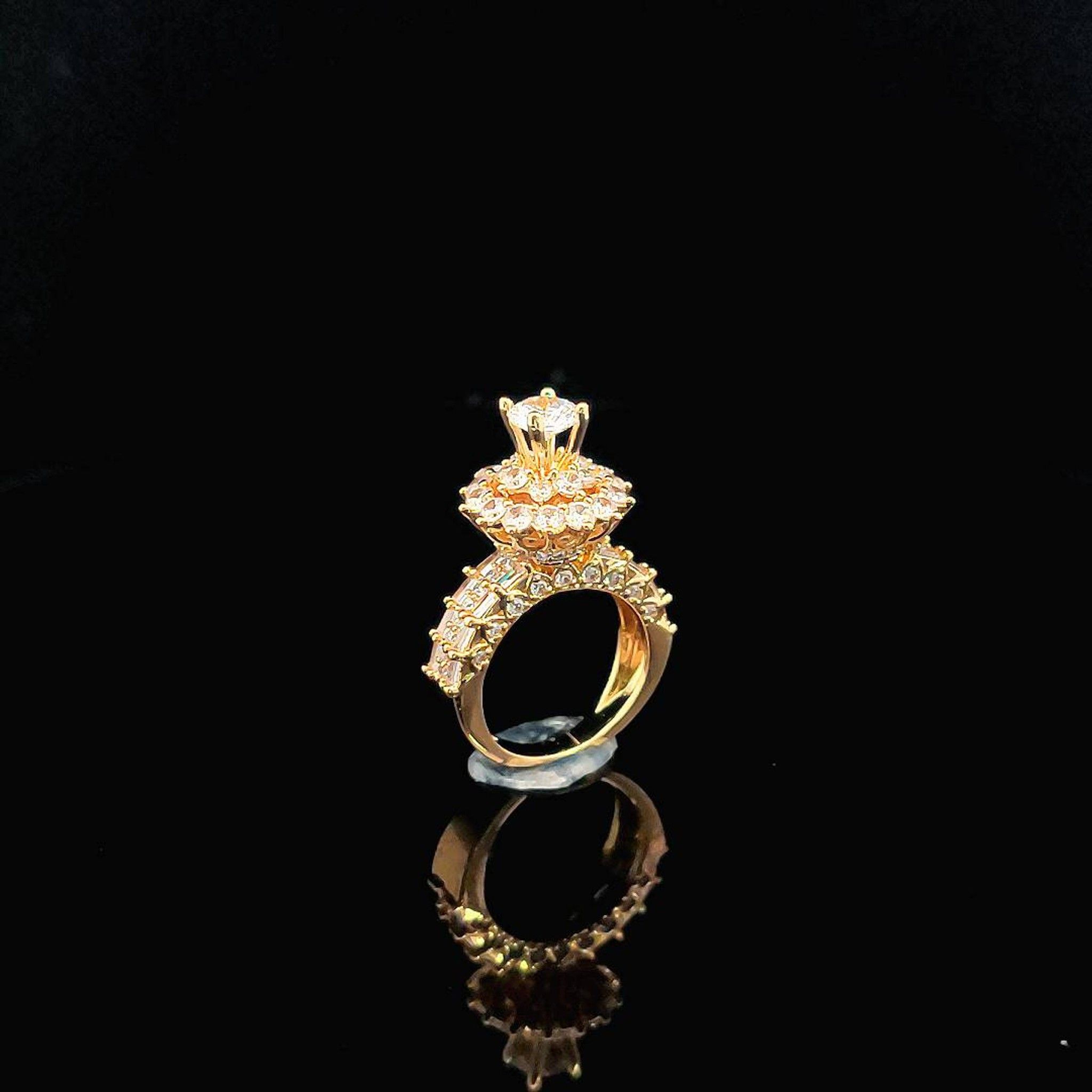 N1118 Nhẫn nữ đính chấu hột cao đá CZ cao cấp sáng lấp lánh Women  Móc Chìa Khoá