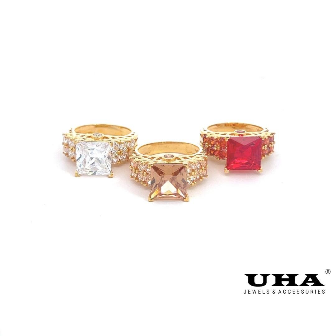 N640 Nhẫn nữ thiết kế sang trọng đính đá cao cấp sáng lấp lánh UHA Women