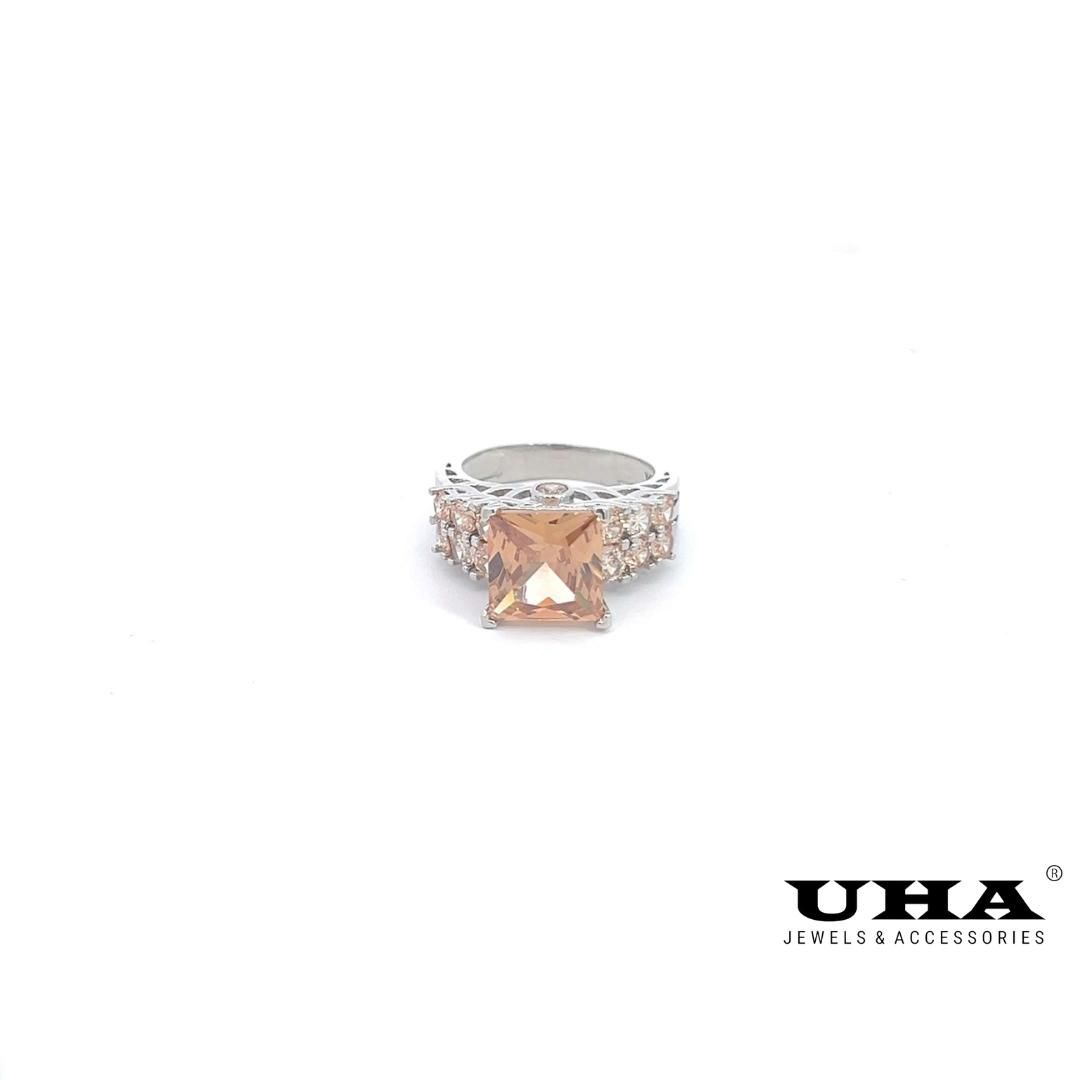 N640 Nhẫn nữ thiết kế sang trọng đính đá cao cấp sáng lấp lánh UHA Women