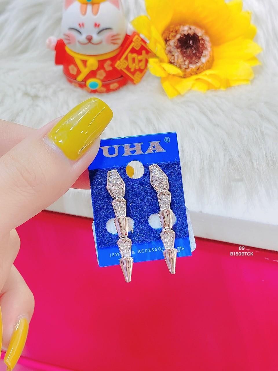 B1509 Bông tai đính đá baguette SIÊU XINH-UHA Women Voi