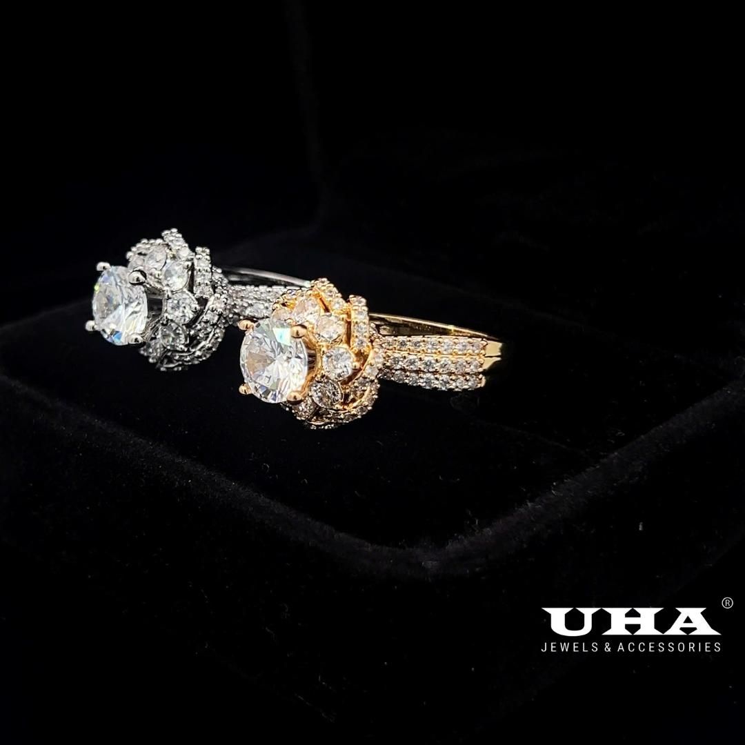 N1251 Nhẫn nữ đính đá CZ cao cấp thiết kế tinh tế cá tính nhẹ nhàng UHA