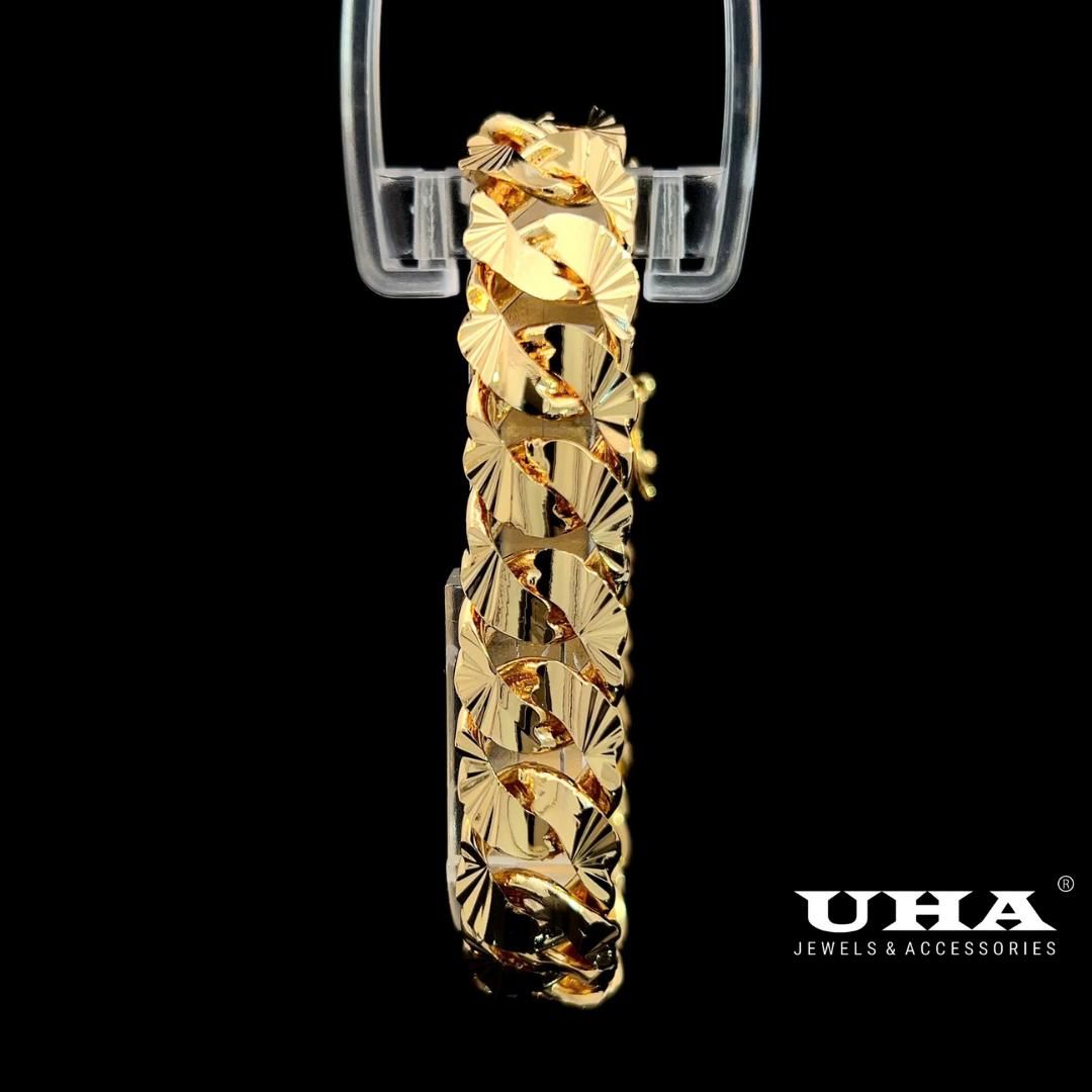 L584 Lắc tay nam nữ UHA, lắc tay KHẮC MÁY phong thùy bền màu thiết kế cao cấp sáng lấp lánh Phụ Kiện