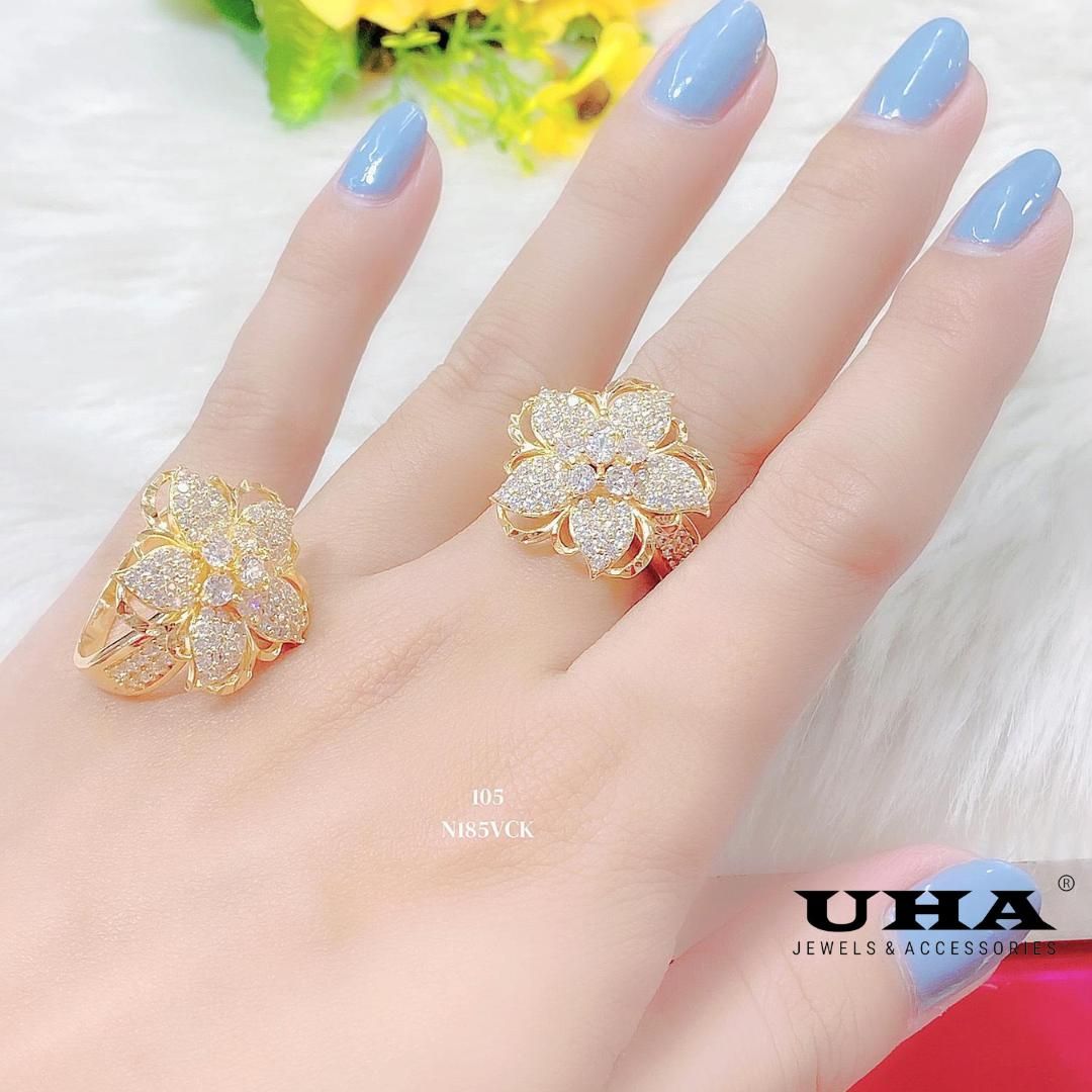 N185 - Nhẫn nữ đính đá CZ cao cấp siêu bền màu UHA