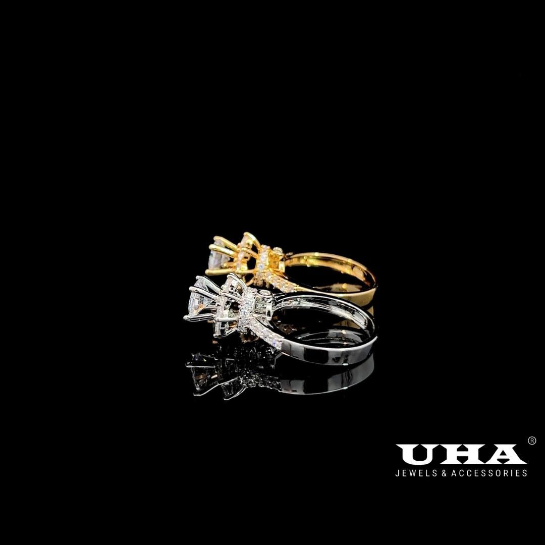 N680 Nhẫn nữ đính đá CZ cao cấp sáng lấp lánh UHA Women