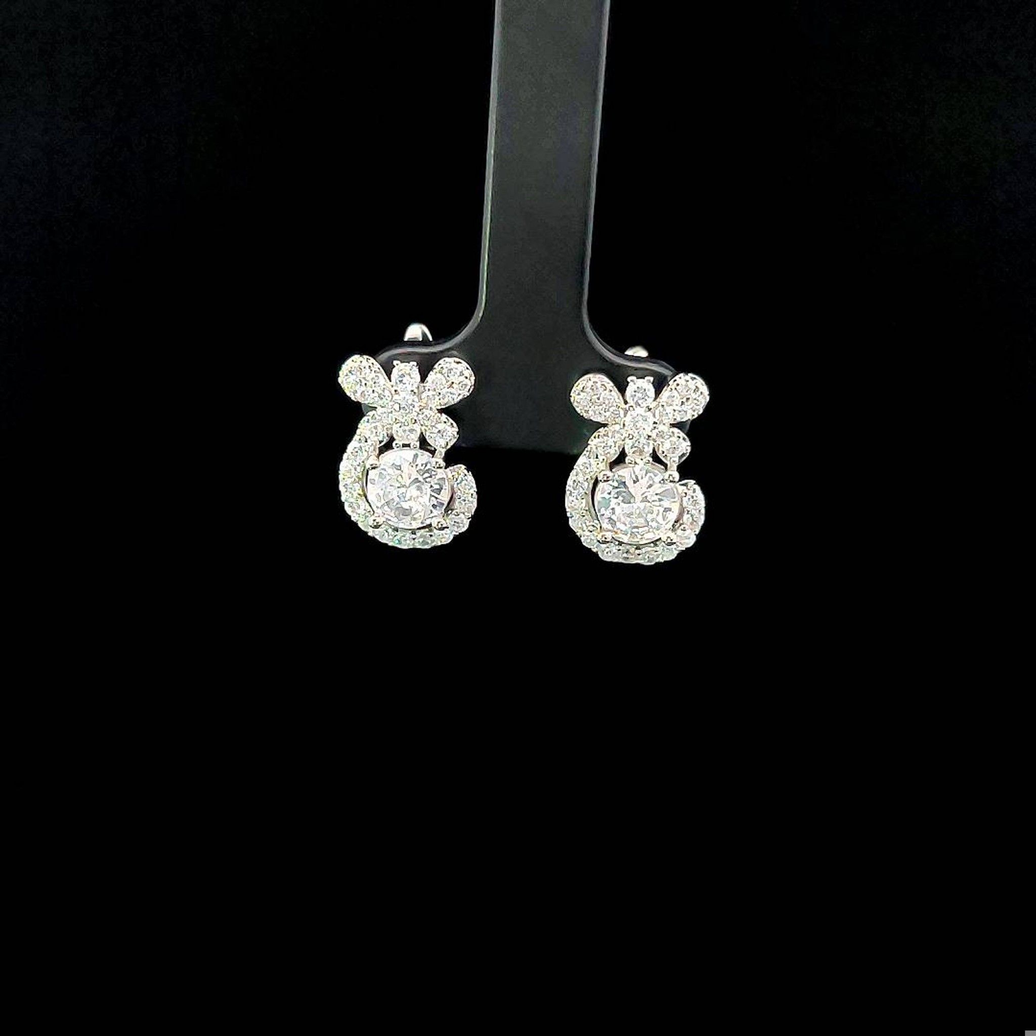 B1563 Bông tai đá màu đính đá baguette Hoa Tai Women Khuyên Tai