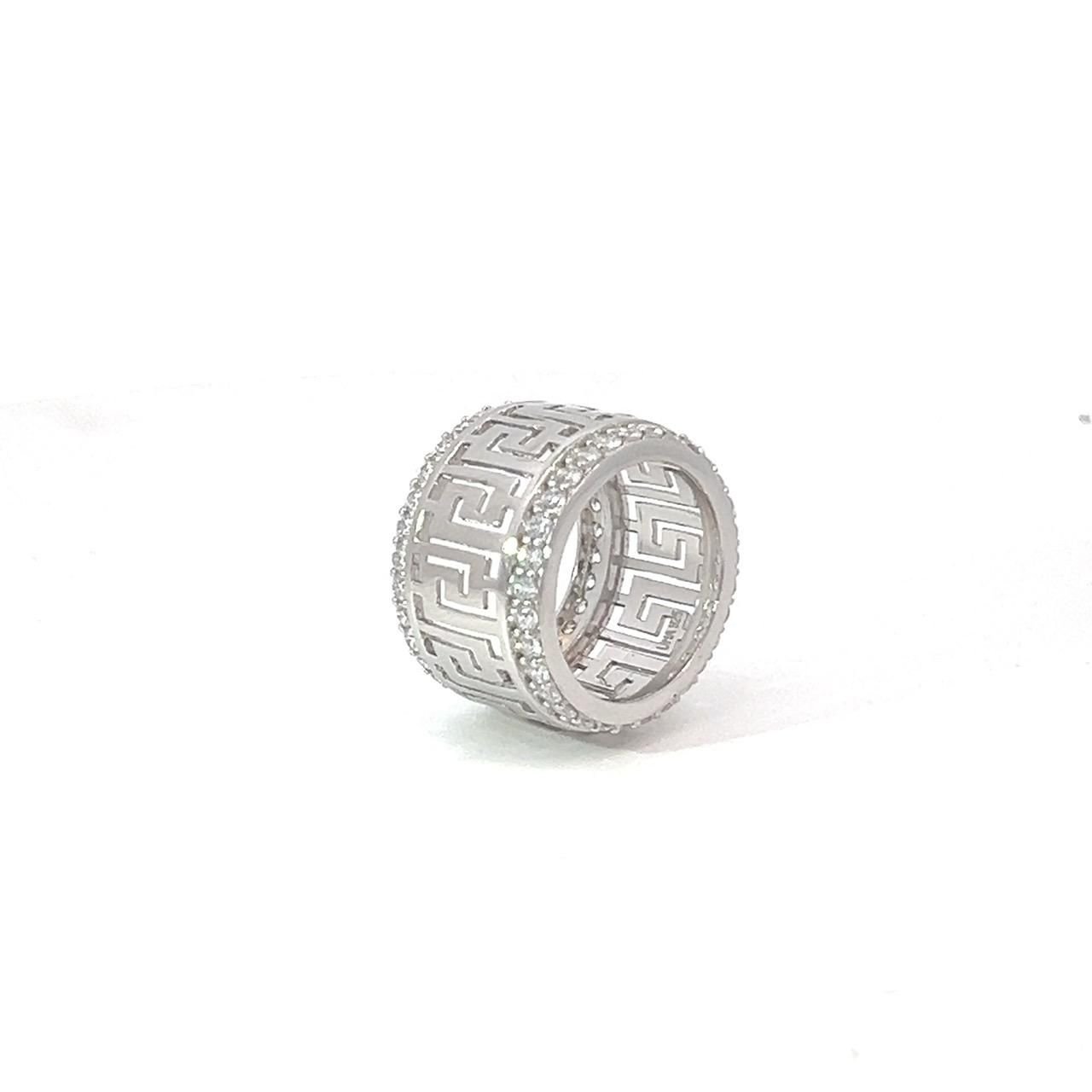Nhẫn nam bạc 925 xi bạch kim đính đá CZ NB02