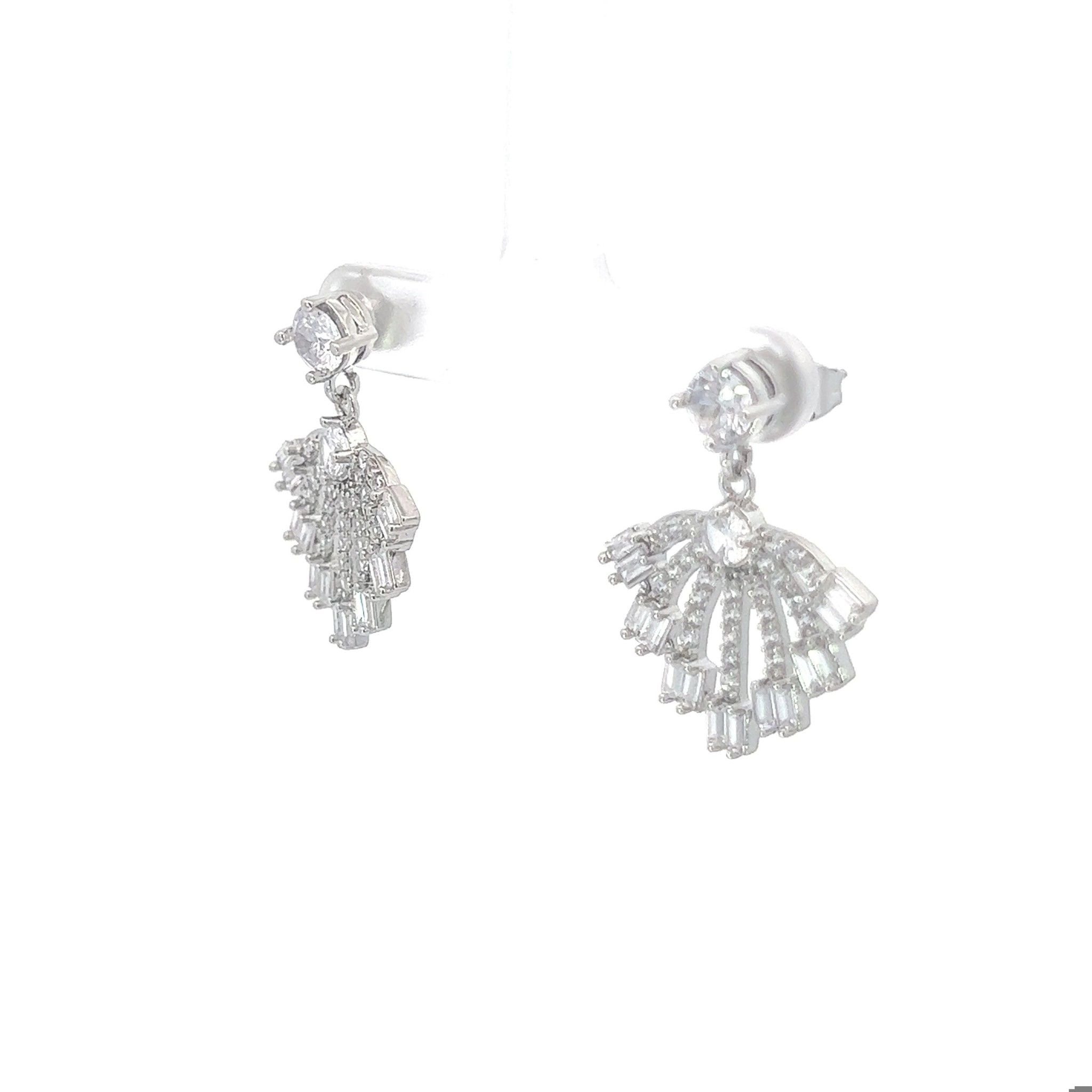 B1518 Bông tai nữ kiểu đính đá baguette  siêu xinh Hoa Tai Women
