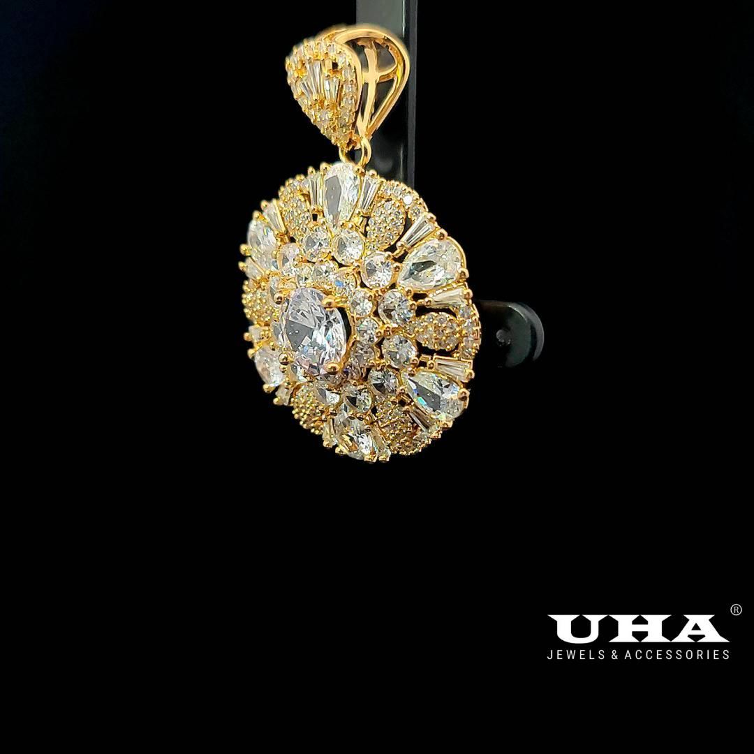 M1608 Mặt và dây chuyền nữ đính đá bagutte CZ cao cấp sáng lấp lánh UHA