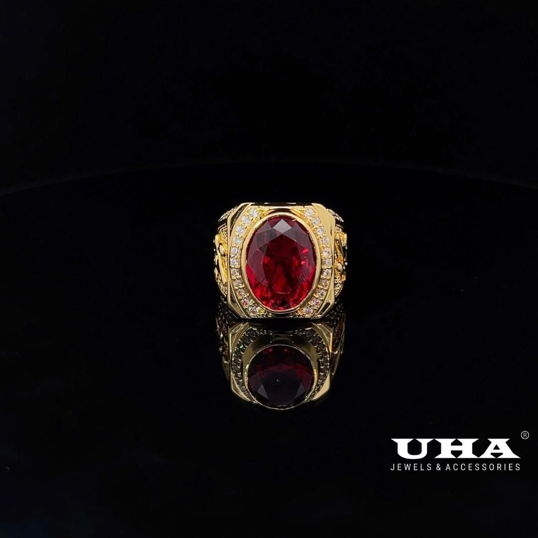 N1183 Nhẫn nam có lót lòng đính đá màu phong thủy UHA