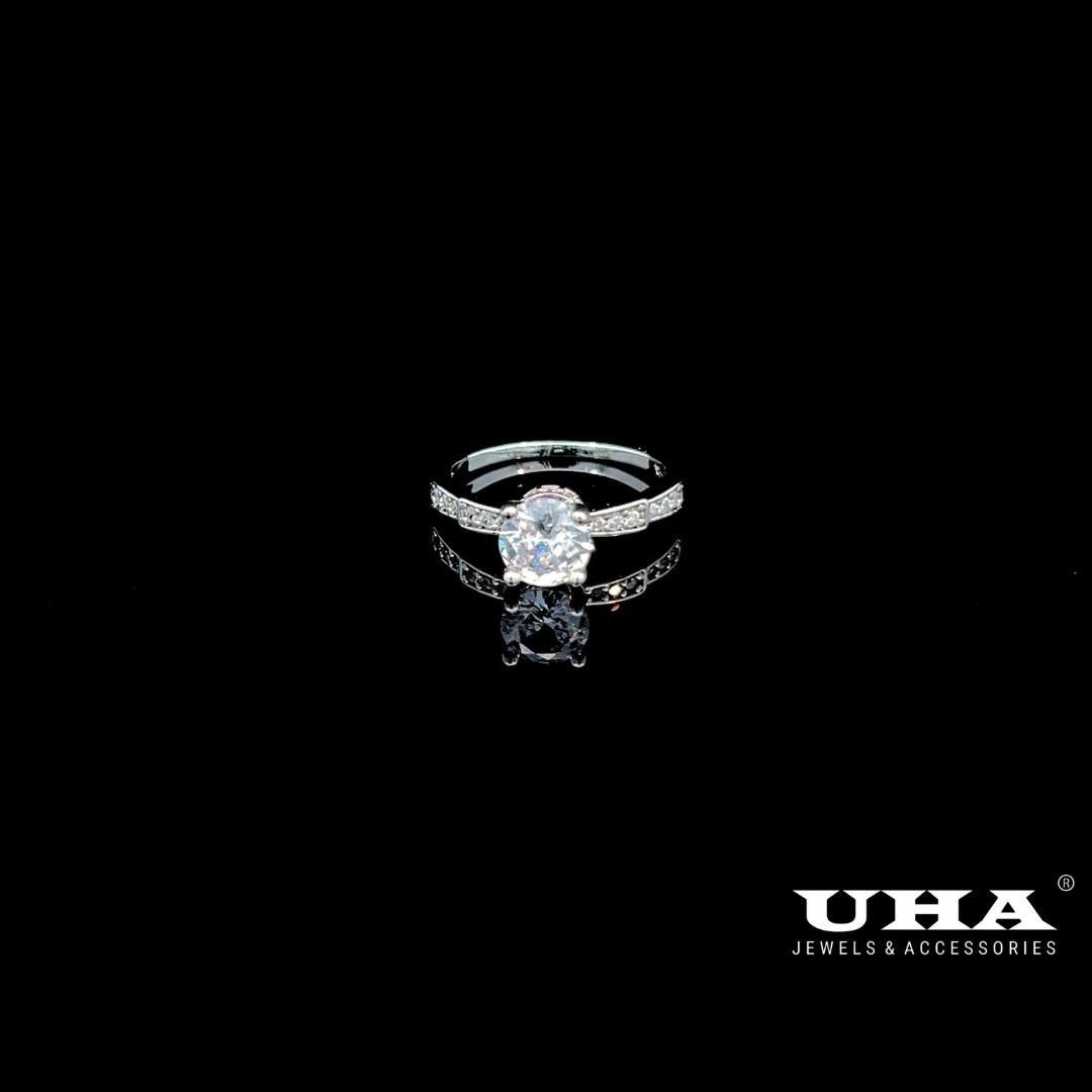 N955 Nhẫn nữ đính đá CZ cao cấp sáng lấp lánh UHA Women