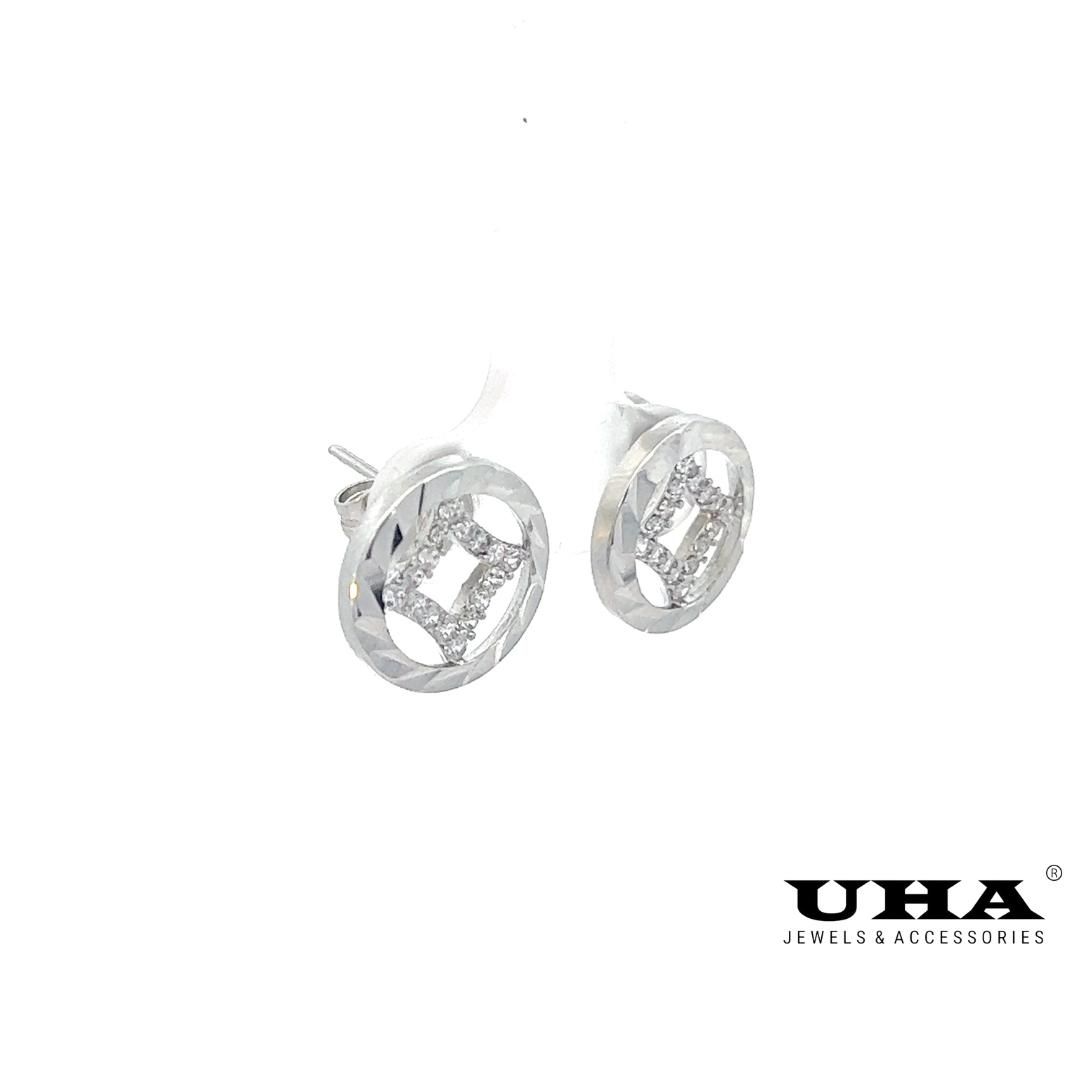 B1346 Bông tai nữ đính đá CZ cao cấp thiết kế bền màu UHA Voi Women