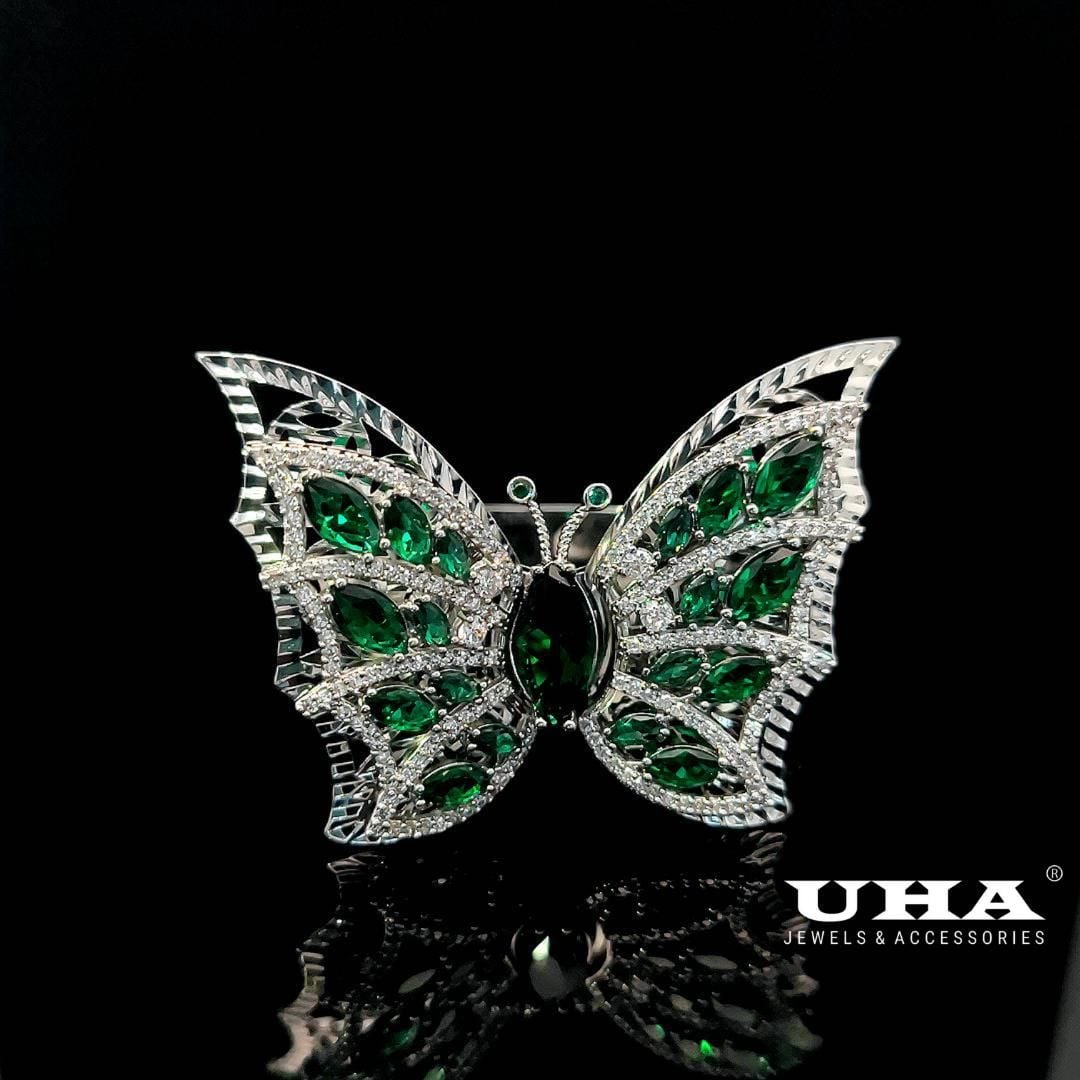 V591 Vòng tay nữ kiểu cánh bướm đính đá màu phong thủy siêu xinh-UHA