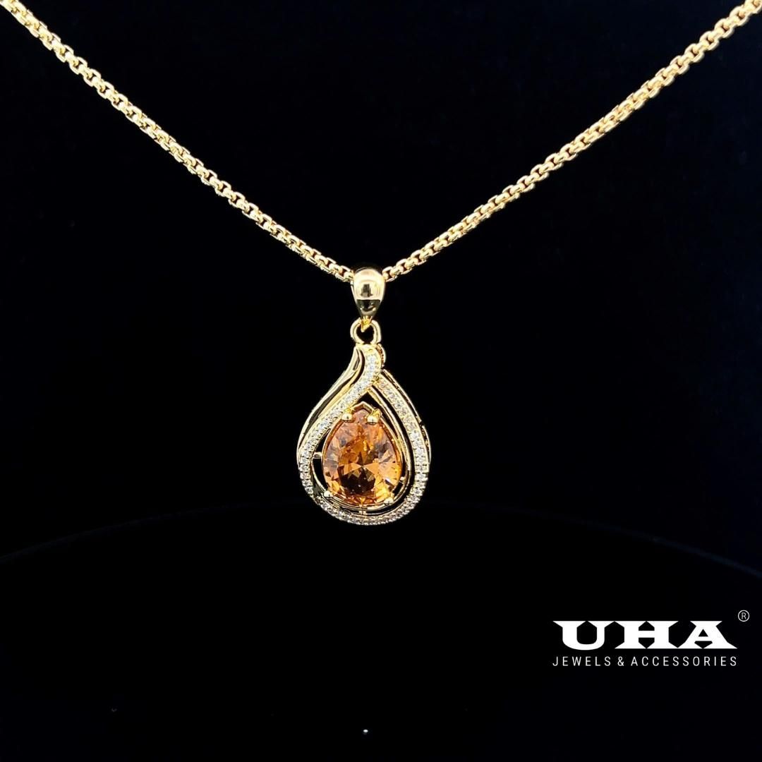 M1630 Mặt và dây chuyền đình đá màu phong thủy cao cấp sang trọng tinh tế UHA Women Trang Sức Jewelry