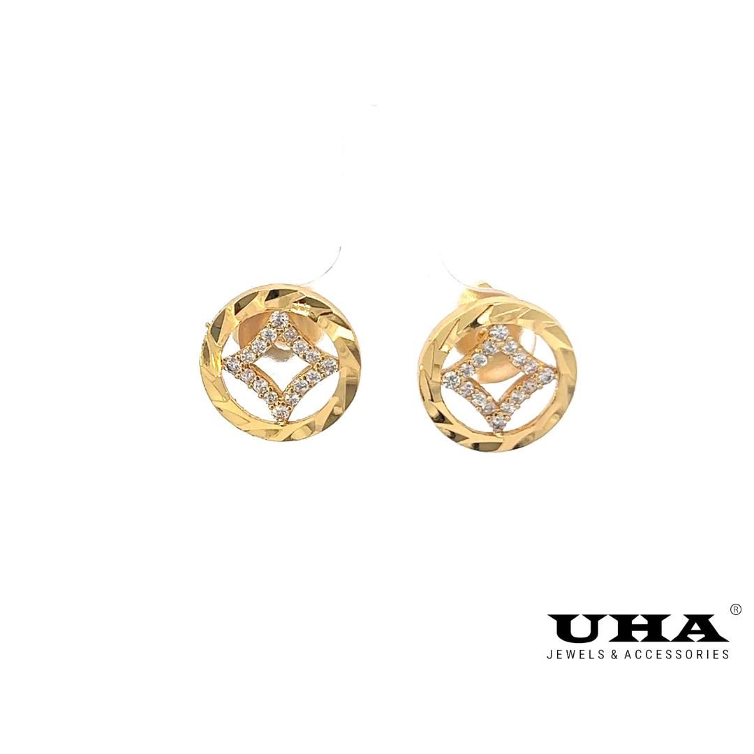 B1346 Bông tai nữ đính đá CZ cao cấp thiết kế bền màu UHA Voi Women