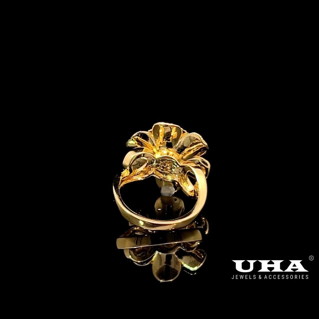 N838 Nhẫn nữ đính đá CZ cao cấp thiết kế hình bông hoa UHA Women