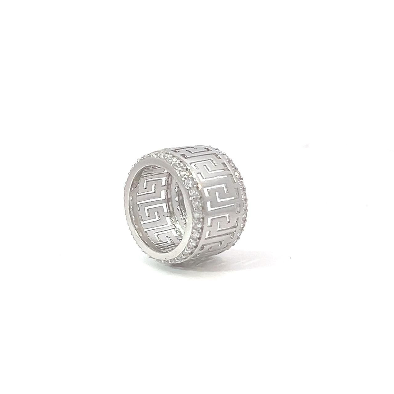 Nhẫn nam bạc 925 xi bạch kim đính đá CZ NB02