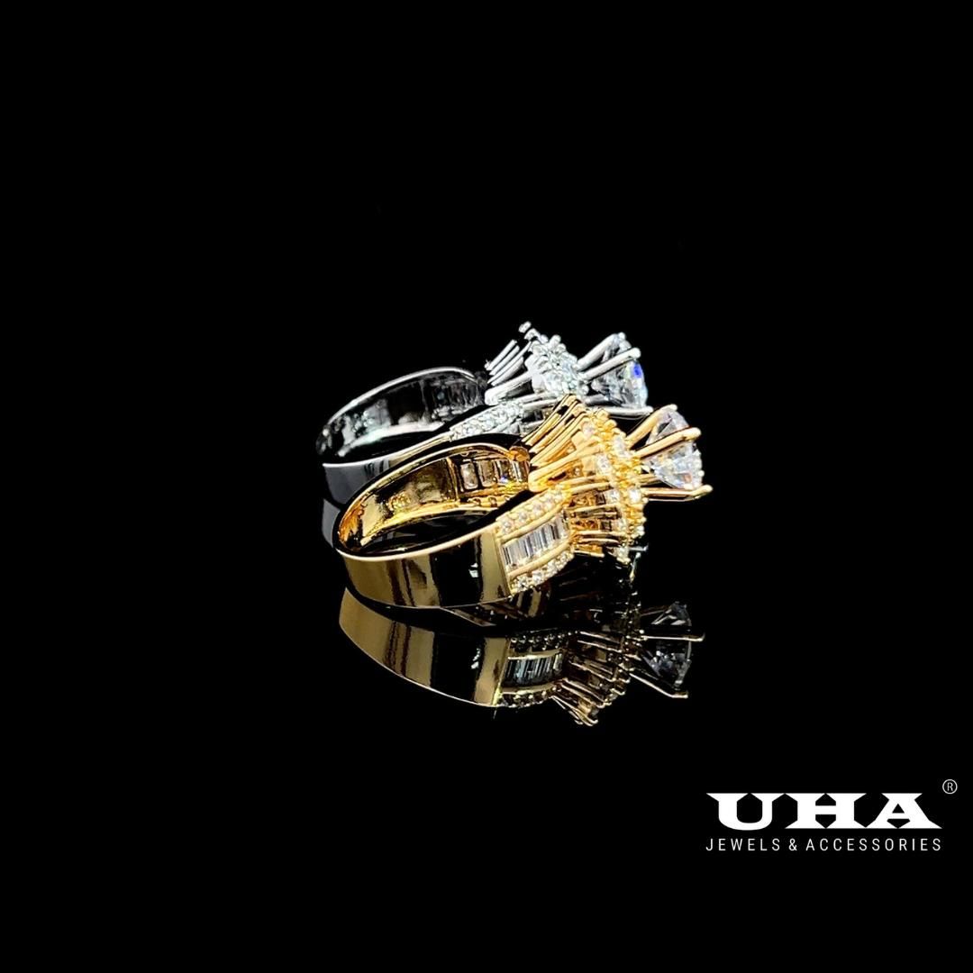 N666 Nhẫn nữ đính đá cz cao cấp sáng lấp lánh UHA Women