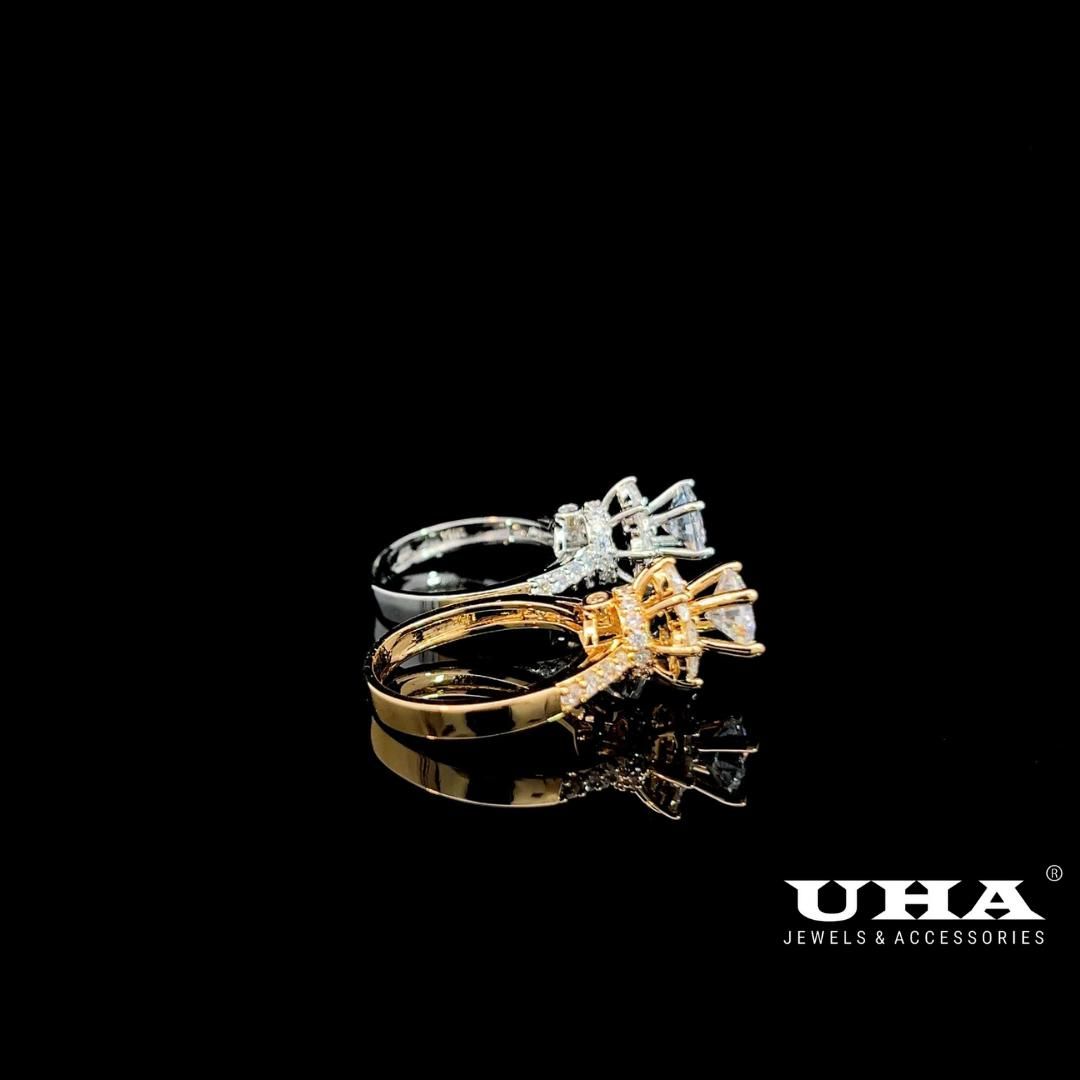 N680 Nhẫn nữ đính đá CZ cao cấp sáng lấp lánh UHA Women