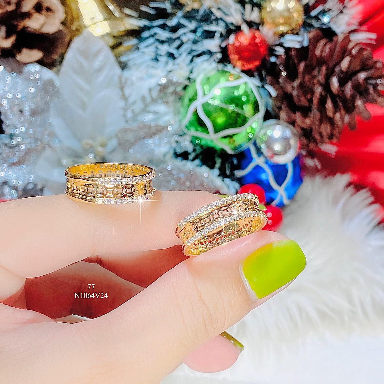 N1064 Nhẫn nữ đính đá CZ cao cấp siêu bền màu UHA Women