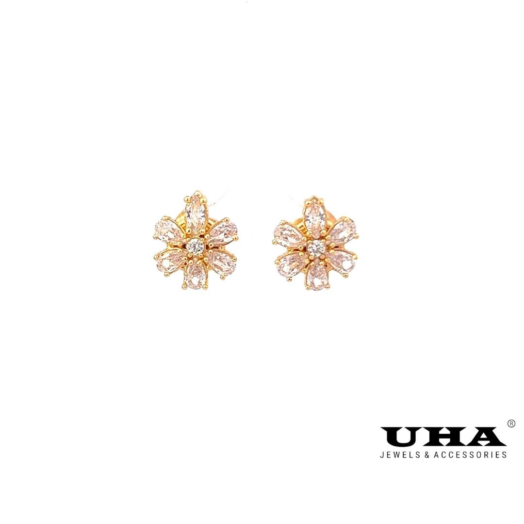 B1486 Bông tai nữ đính đá baguette thiết kế trẻ trung UHA Women Voi