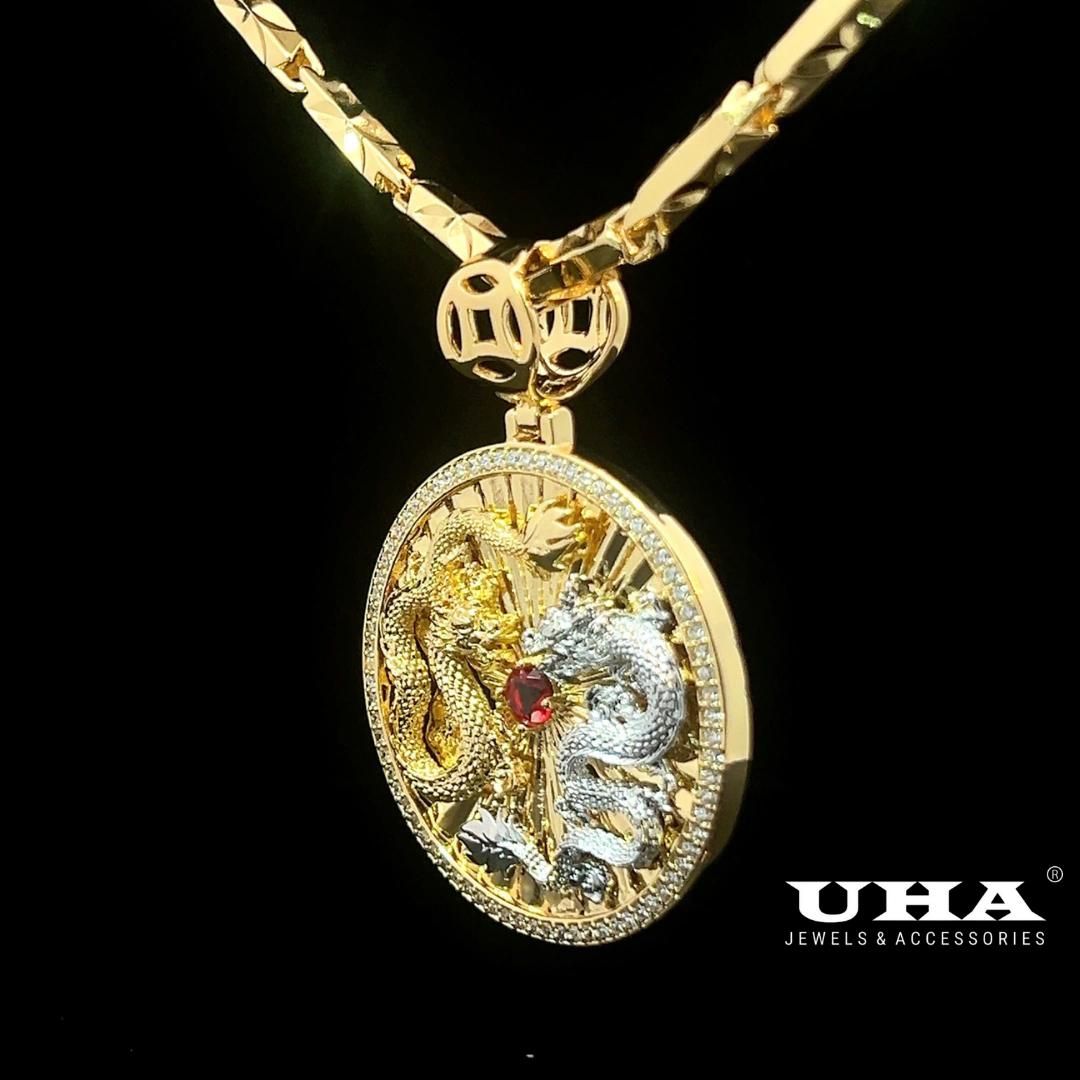 M1609HM Mặt và Dây chuyền nam thiết kế hình rồng sang trọng UHA