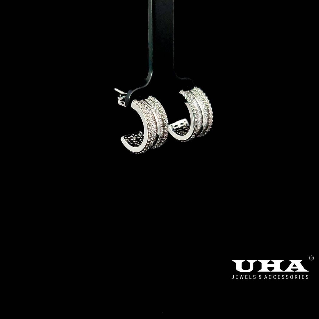 B1584 Bông tai nữ đính đá tấm siêu sinh sáng lấp lánh UHA-TẶNG KÈM HỘP ĐỰNG Women Hoa Tai