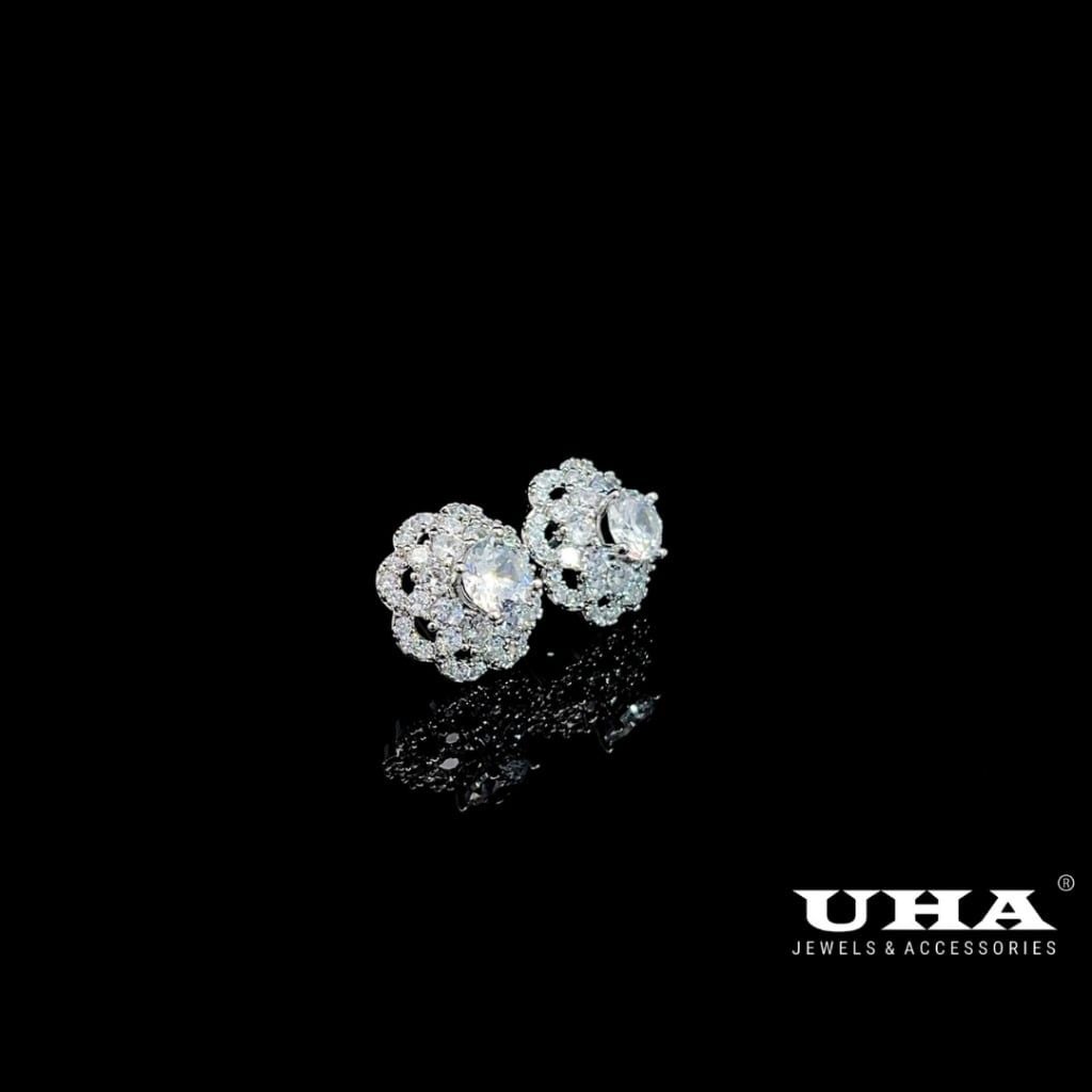 B1308 Bông tai nữ đính đá CZ cao cấp sáng lấp lánh UHA