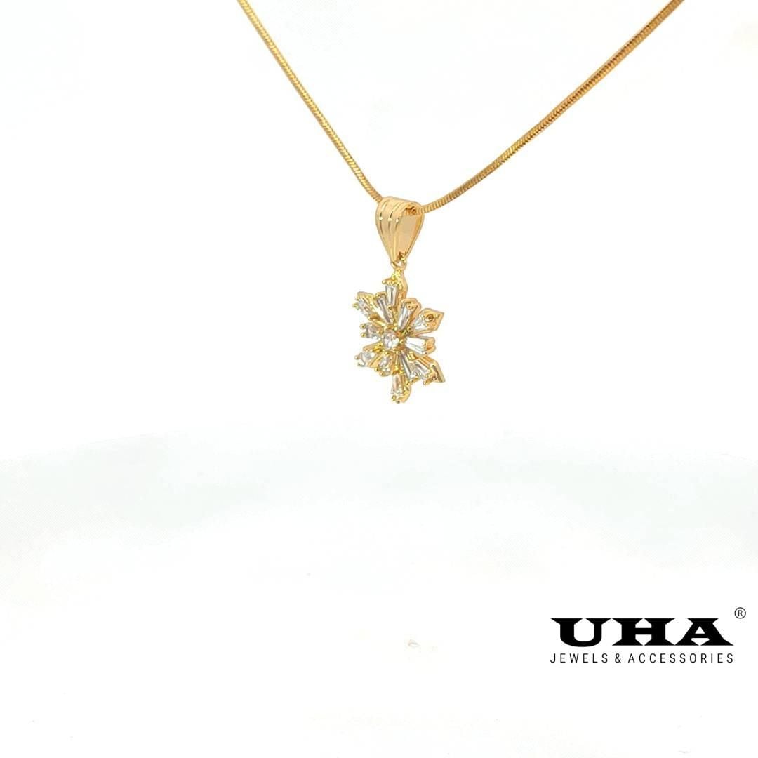 M1065 Mặt và chuyền nữ dính đá bagutte cao cấp , thiết kế trẻ trung-UHA