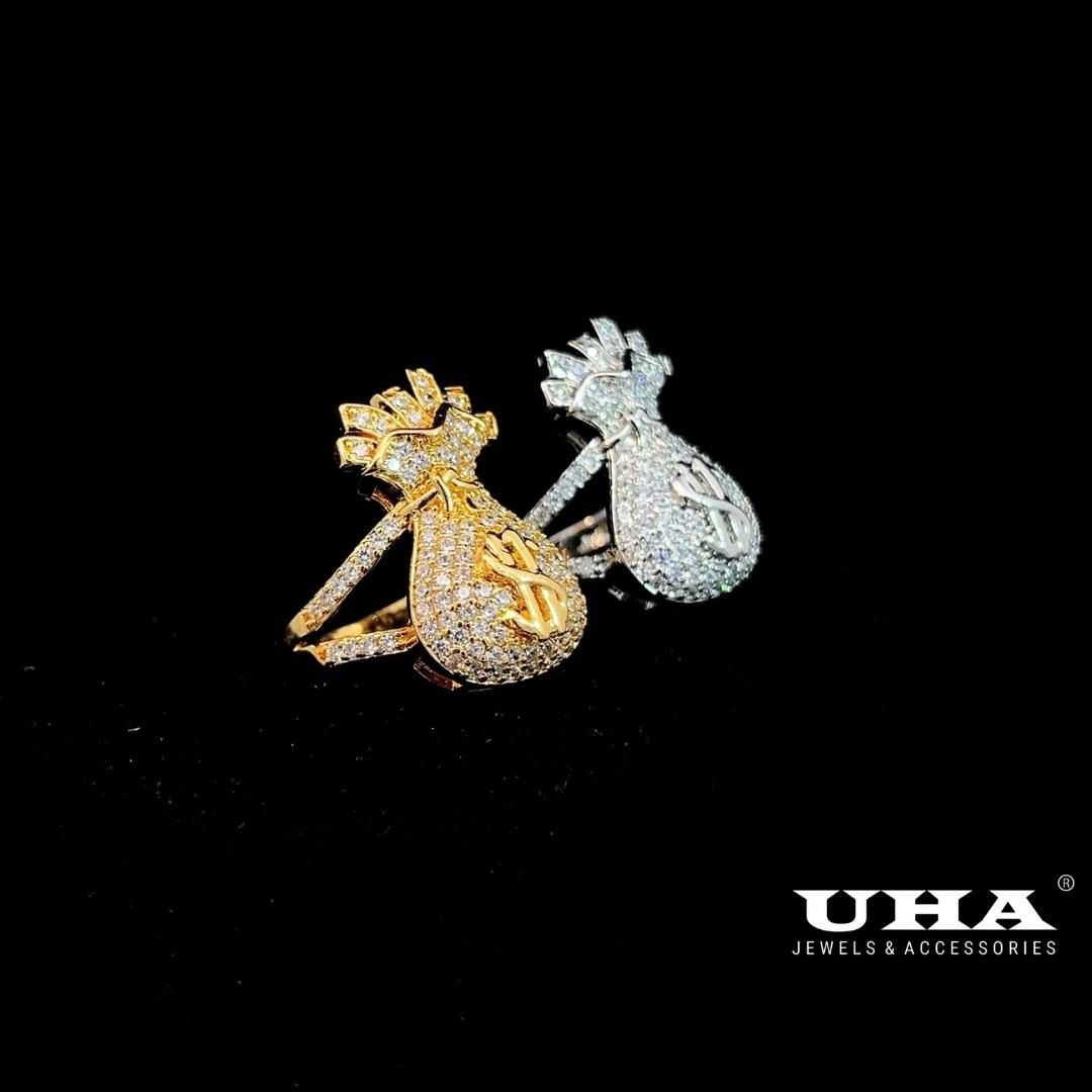 N809 Nhẫn nữ thiết kế kiểu túi tiền sang trọng trẻ trung UHA