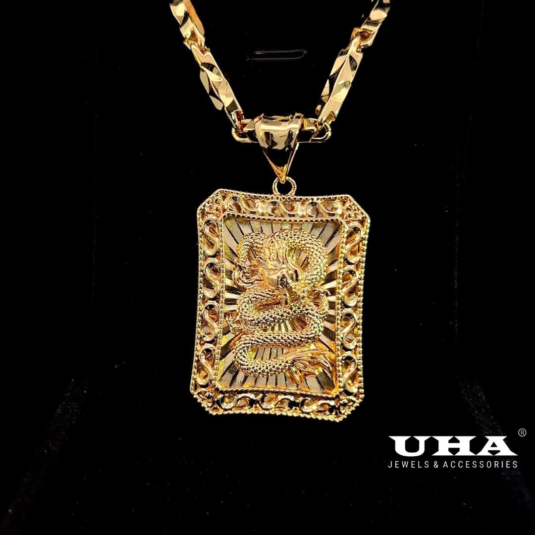 M1667 Mặt và dây chuyền nam đính rồng thiết kế sang trọng tính tế uha