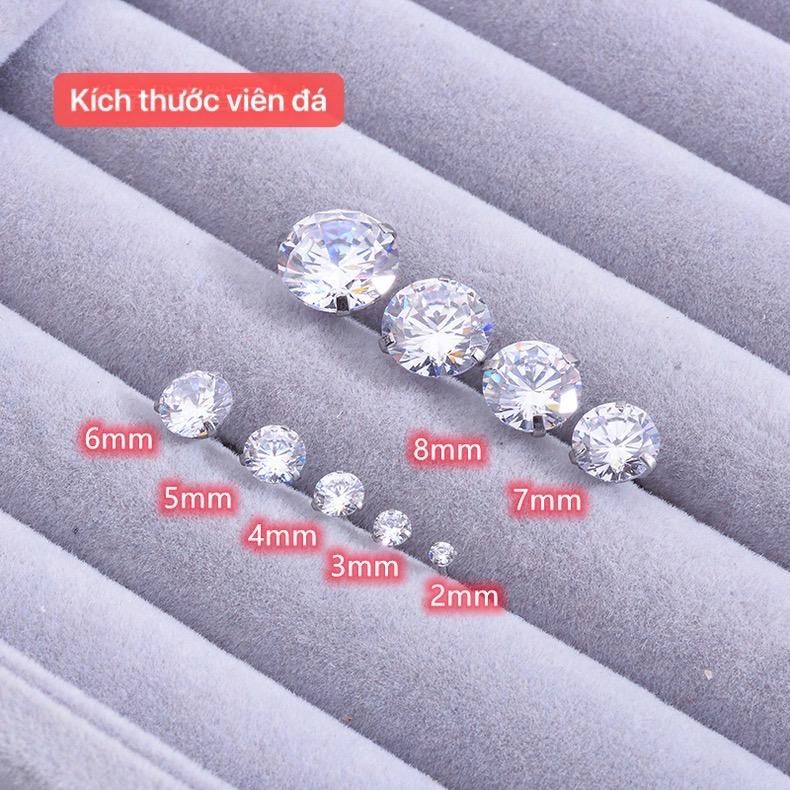 BVD Bông tai nụ đá CZ cao cấp Hoa Tai Khuyên Tai Women Khuyên Tai ( BÔNG INOX)