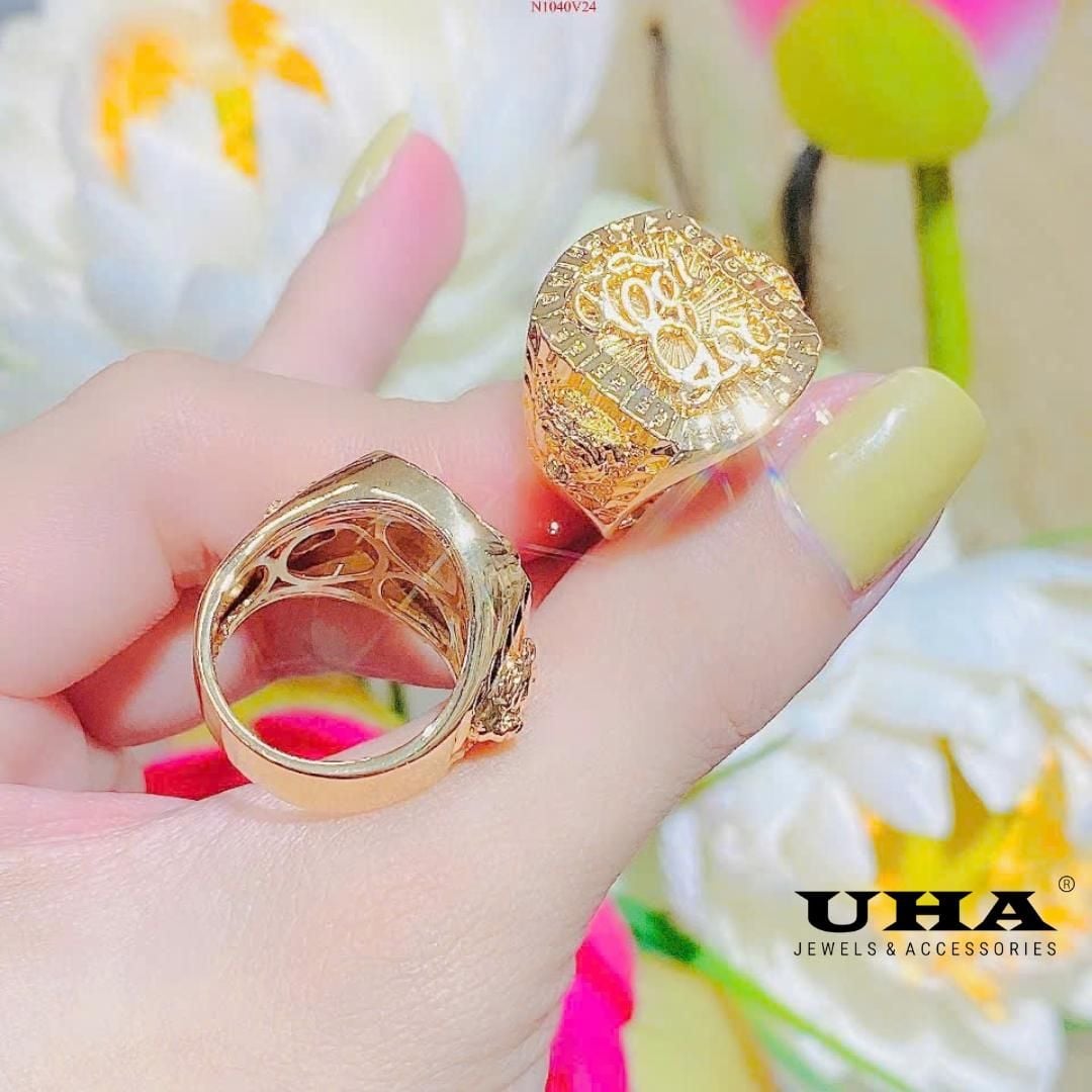 N1040 Nhẫn nam có lót lòng thiết kế Tài Lộc cao cấp sang trọng UHA