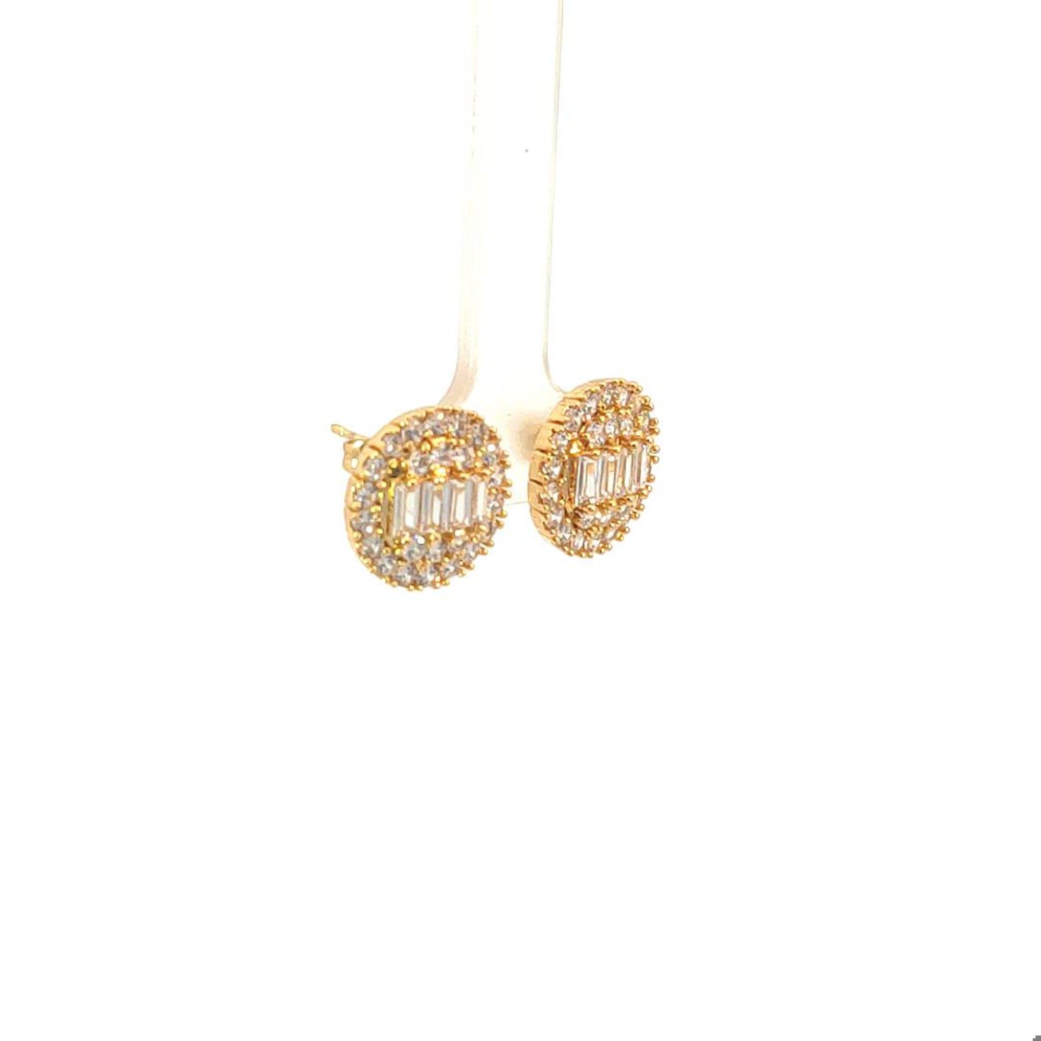 B1400 Bông tai nữ đính đá baguette CZ cao cấp UHA Hoa Tai Women